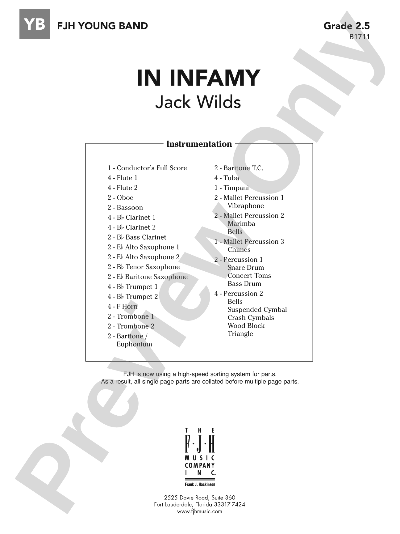 In Infamy: Concert Band Conductor Score & Parts