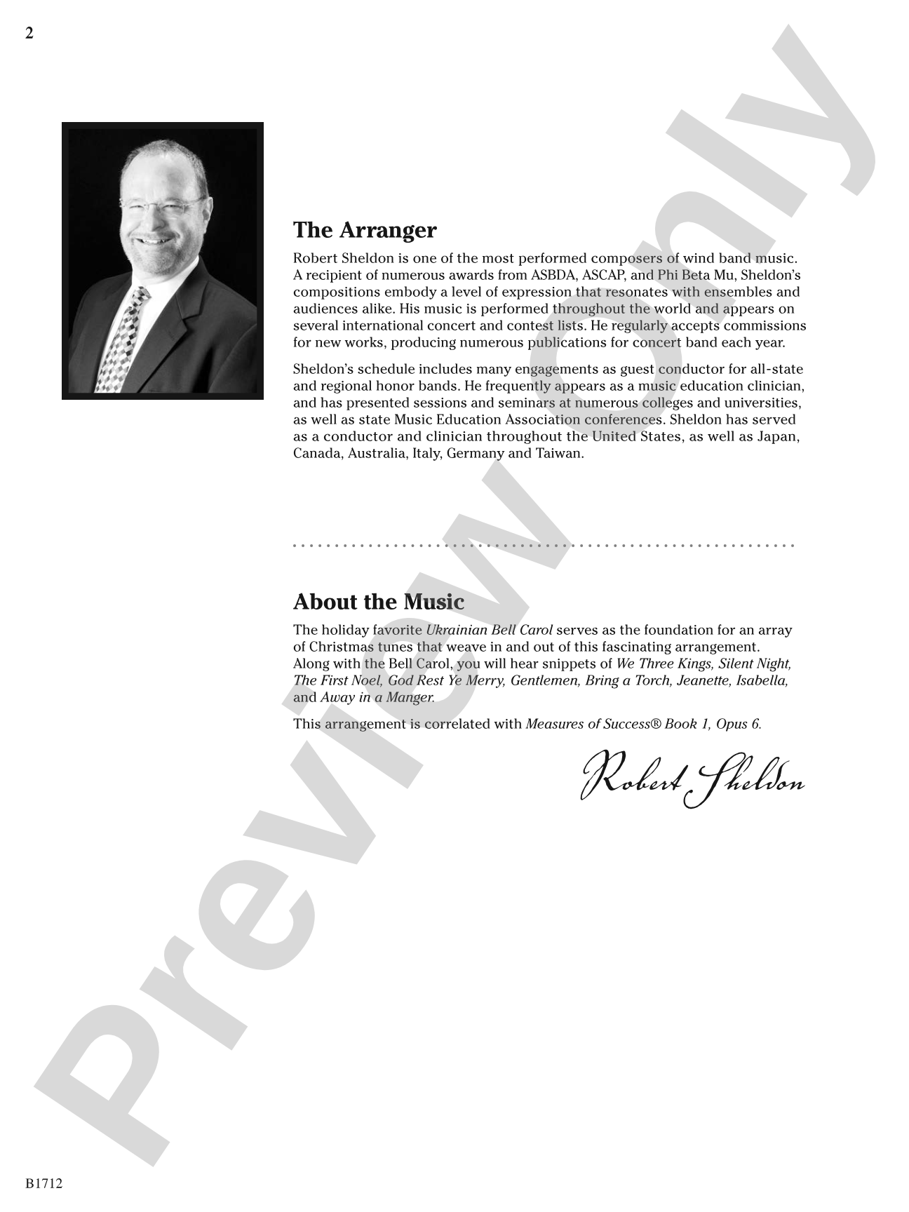 A Ukrainian Christmas: Concert Band Conductor Score & Parts