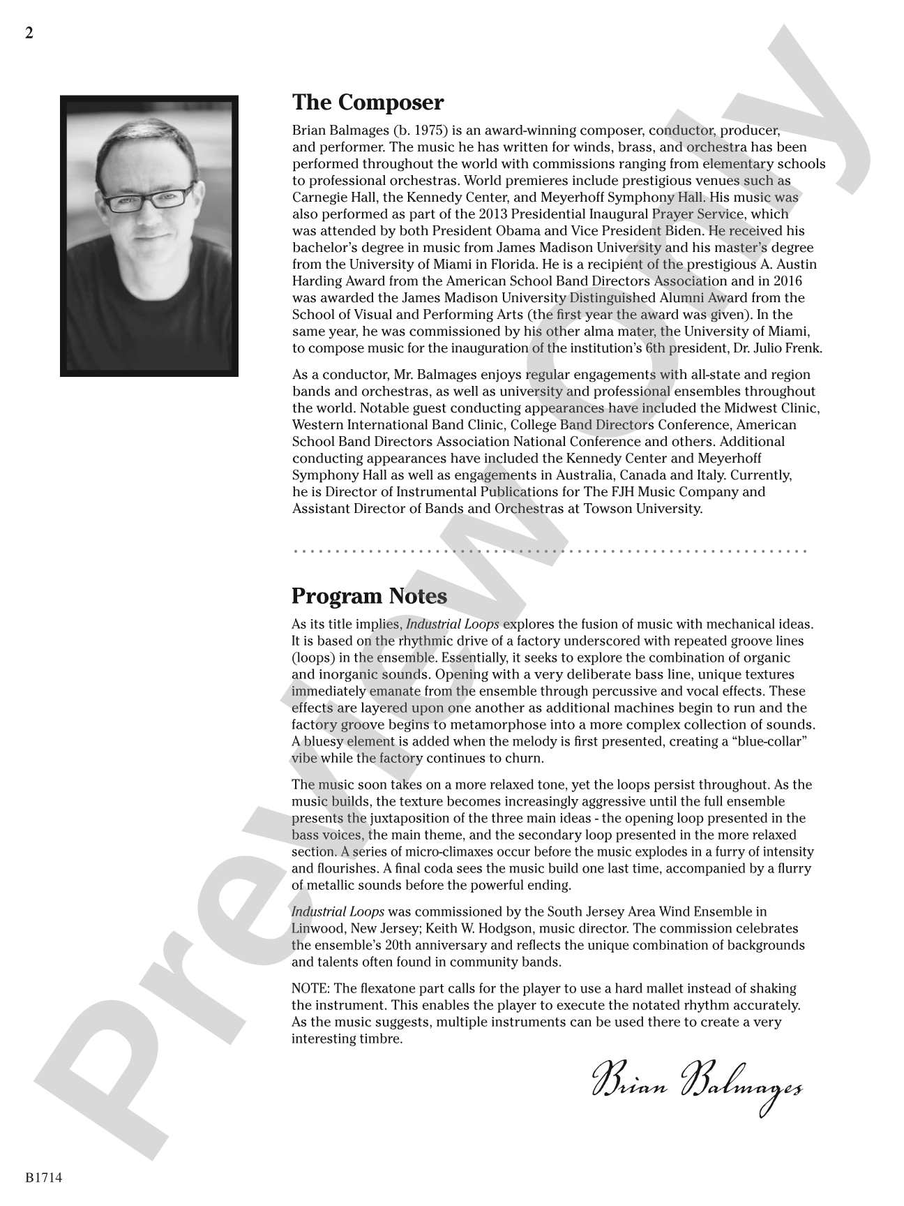 Industrial Loops: Concert Band Conductor Score & Parts