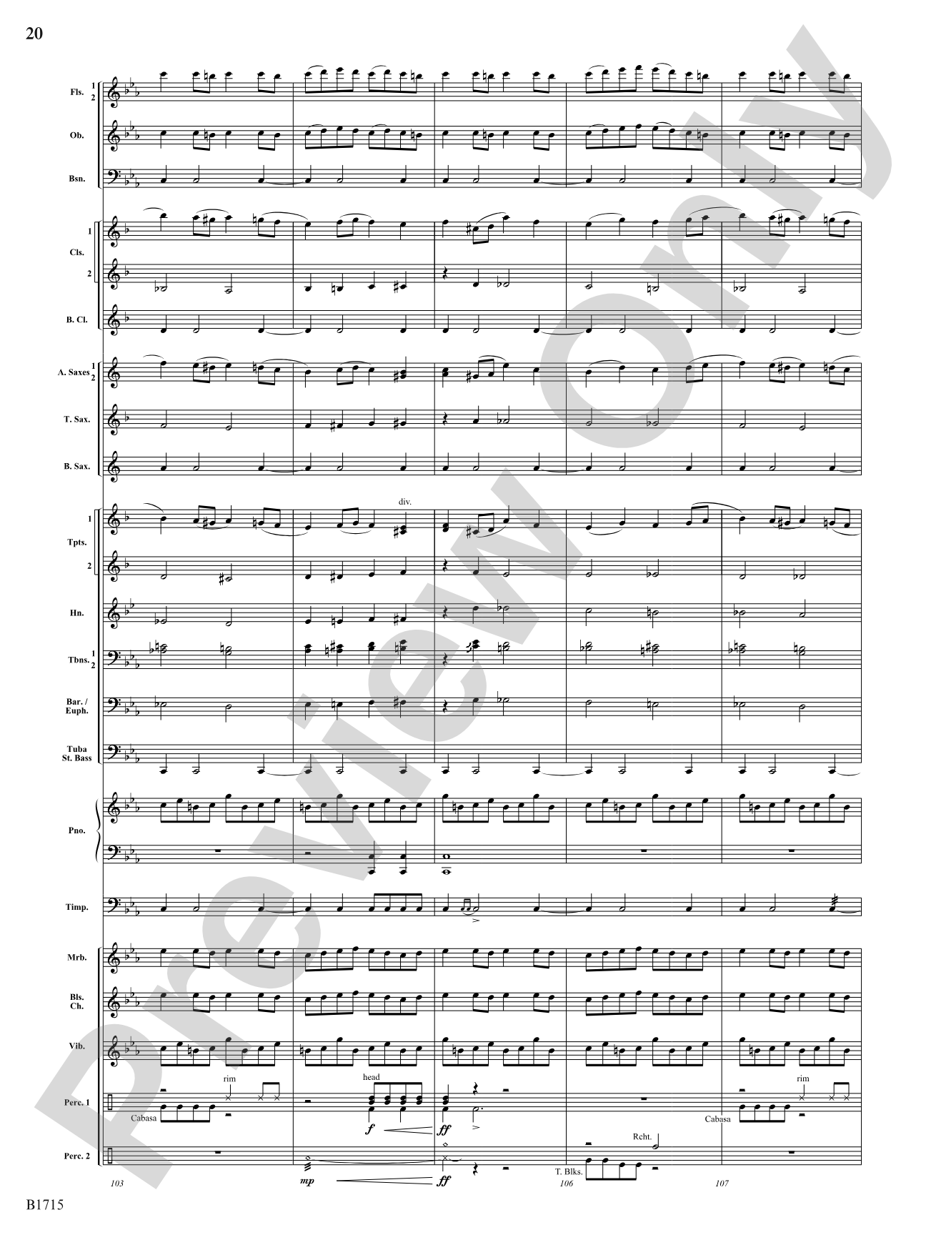 Twittering Machine: Concert Band Conductor Score & Parts