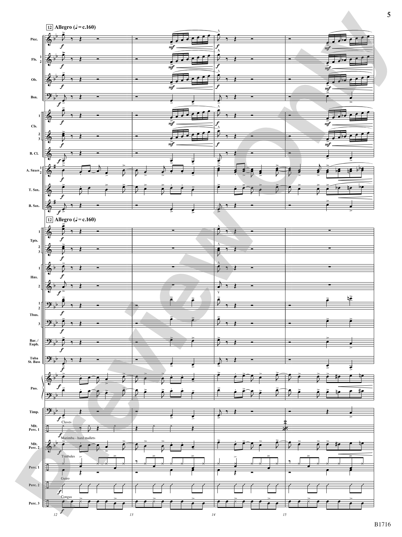 Fuego Espanol: Concert Band Conductor Score & Parts