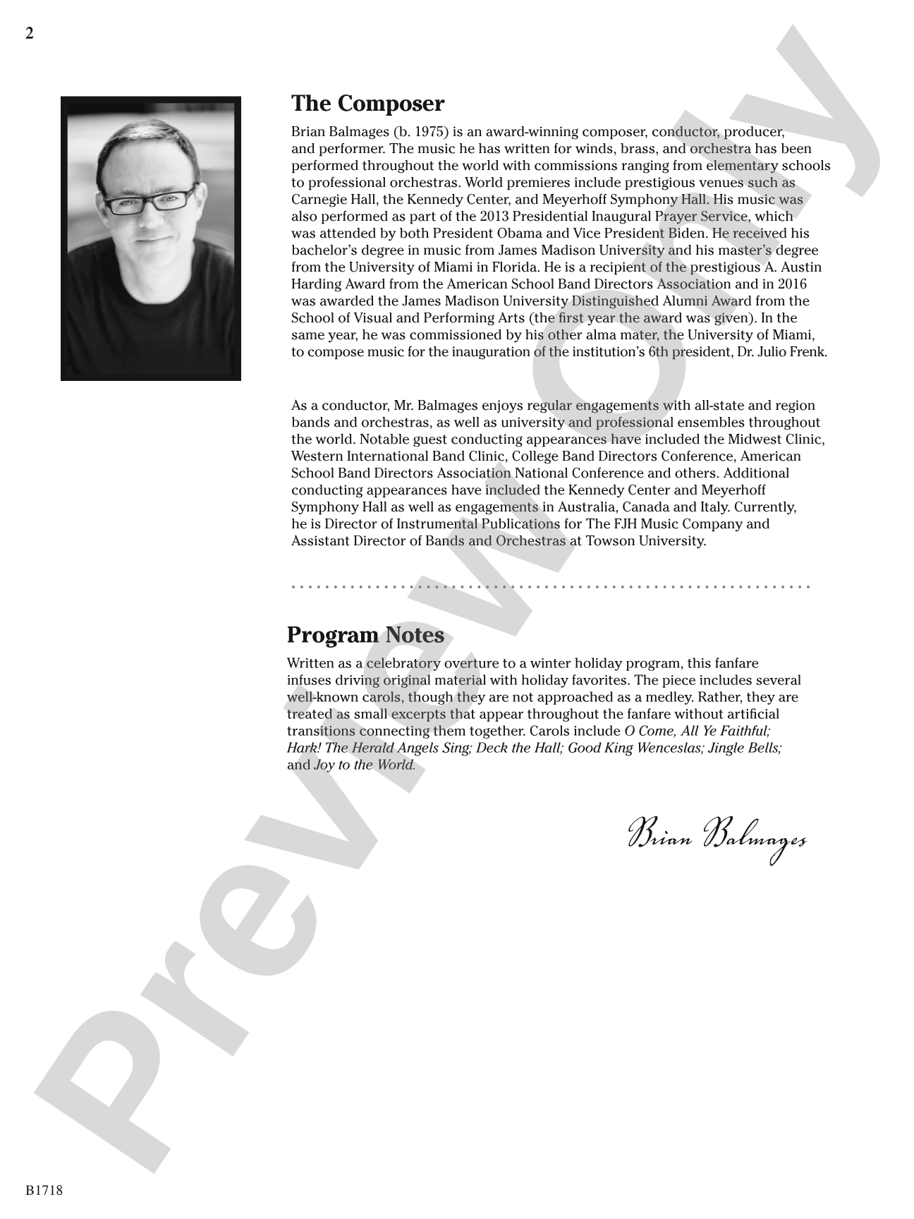A Festive Fanfare: Concert Band Conductor Score & Parts