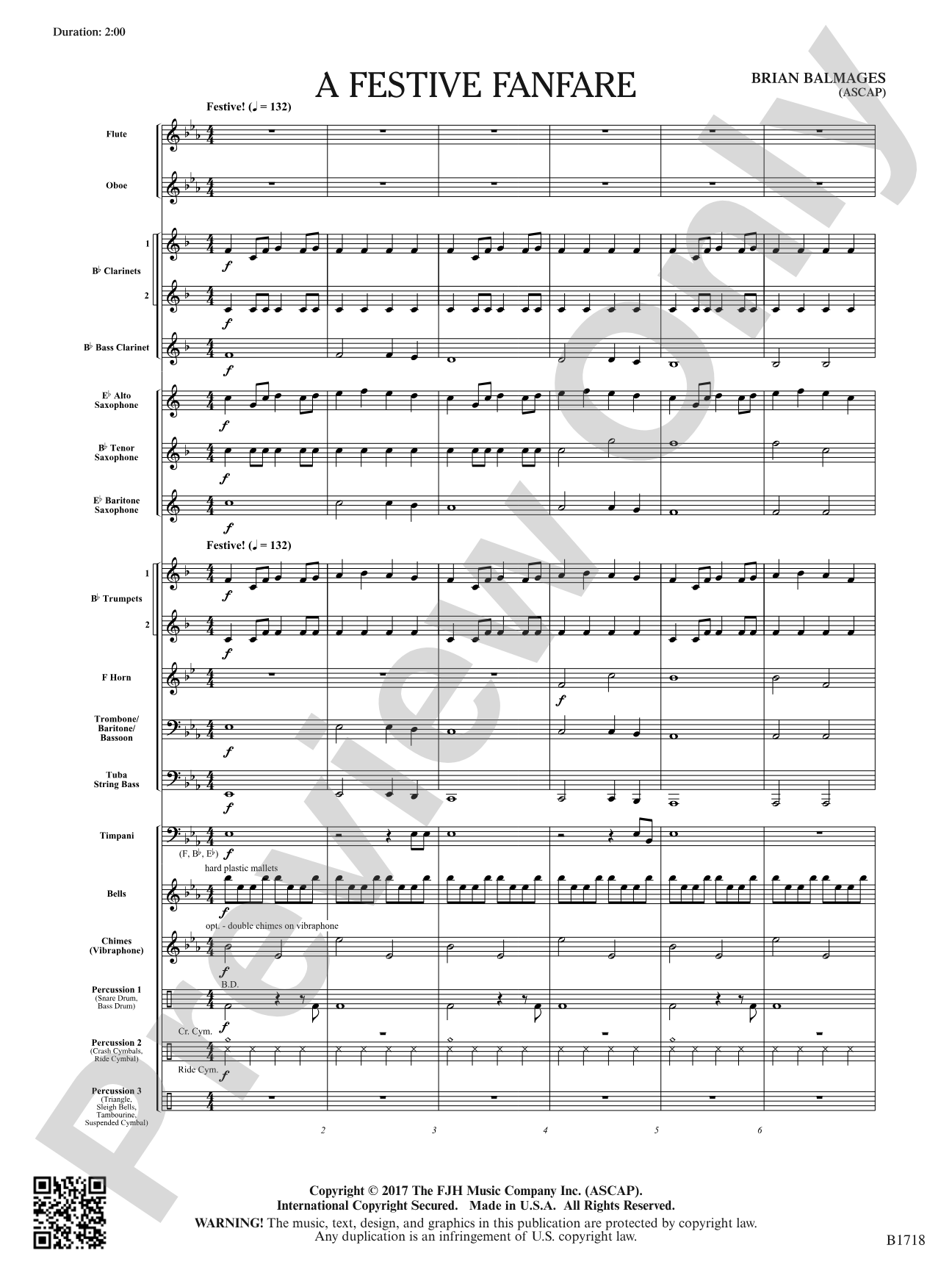 A Festive Fanfare: Concert Band Conductor Score & Parts