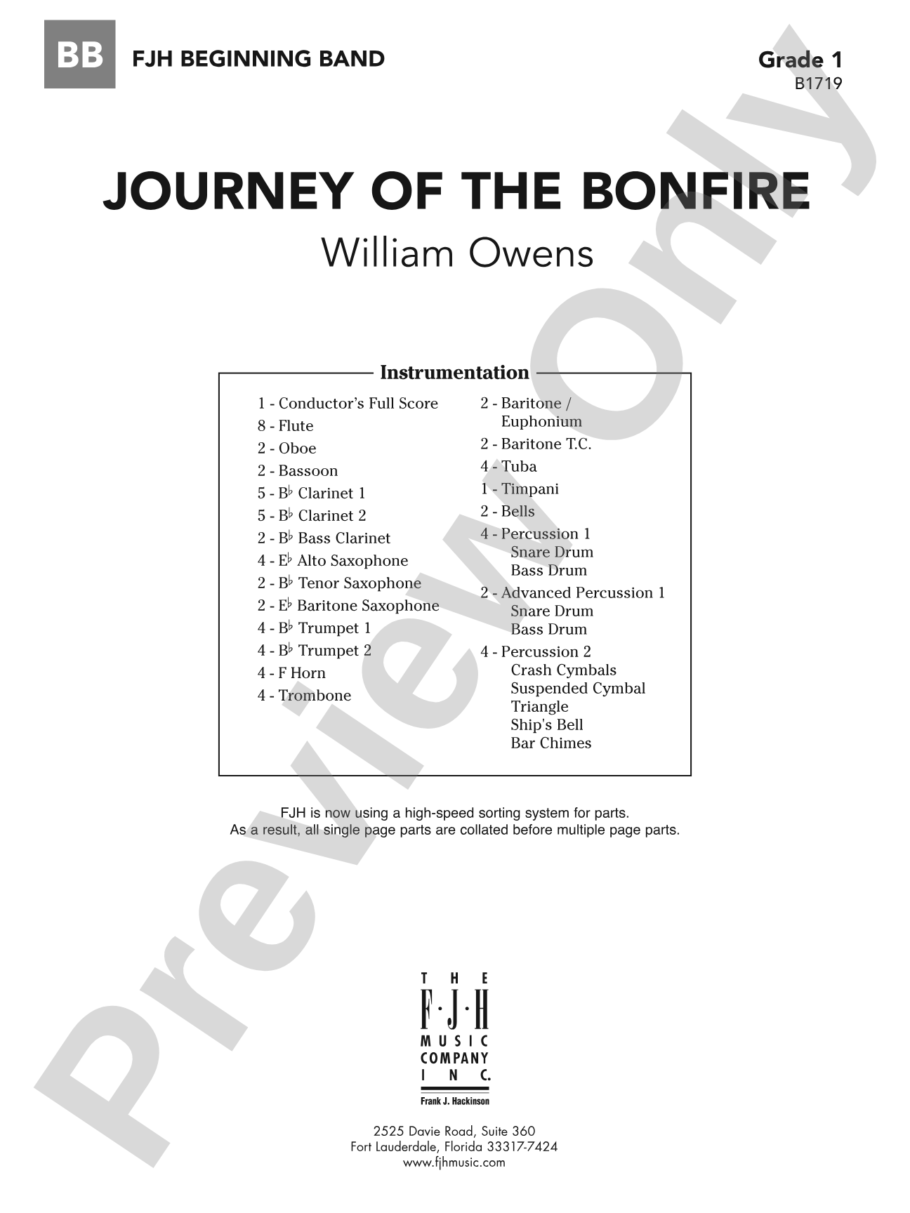 Journey of the Bonfire: Concert Band Conductor Score & Parts