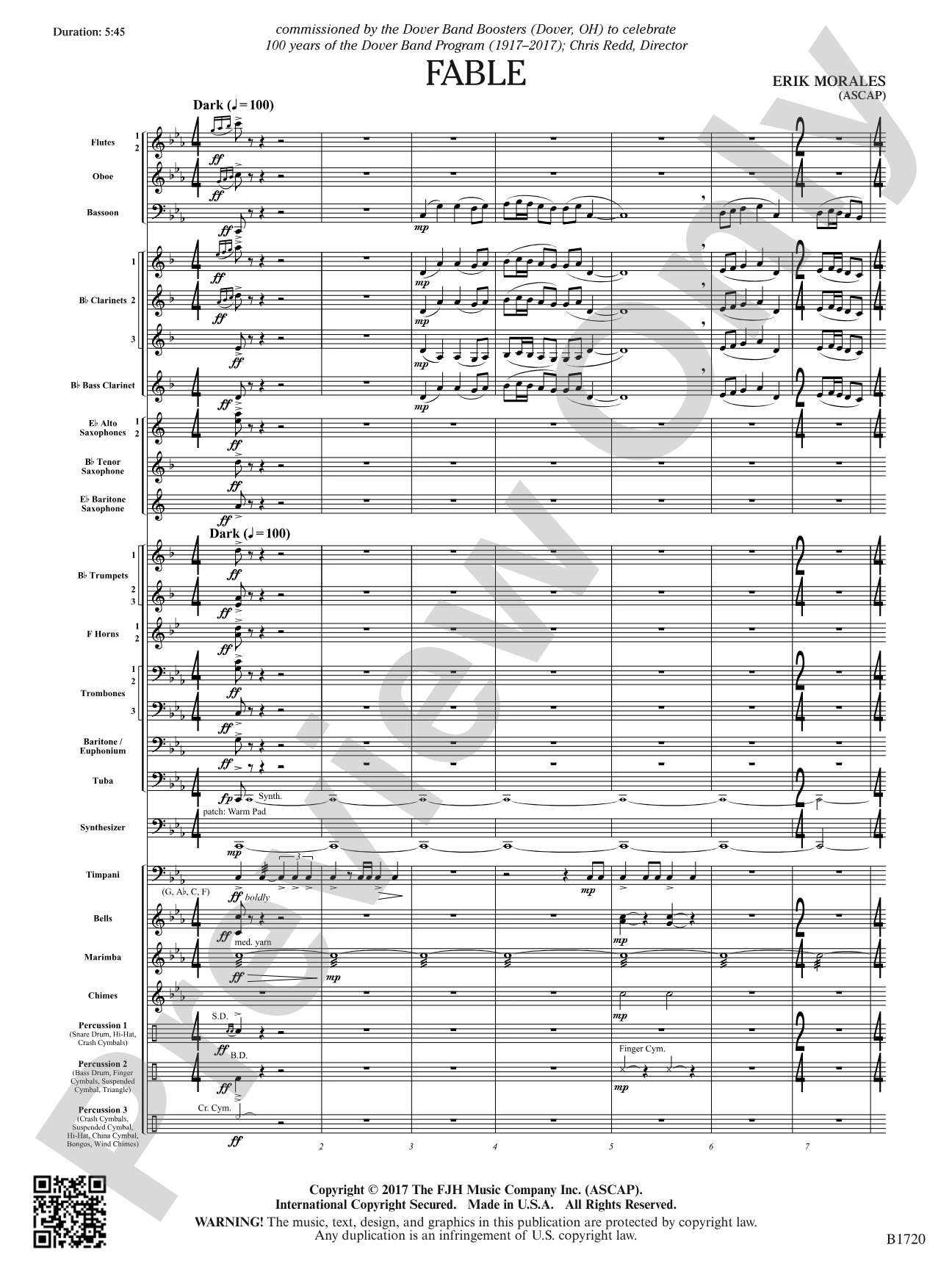 Fable: Concert Band Conductor Score & Parts