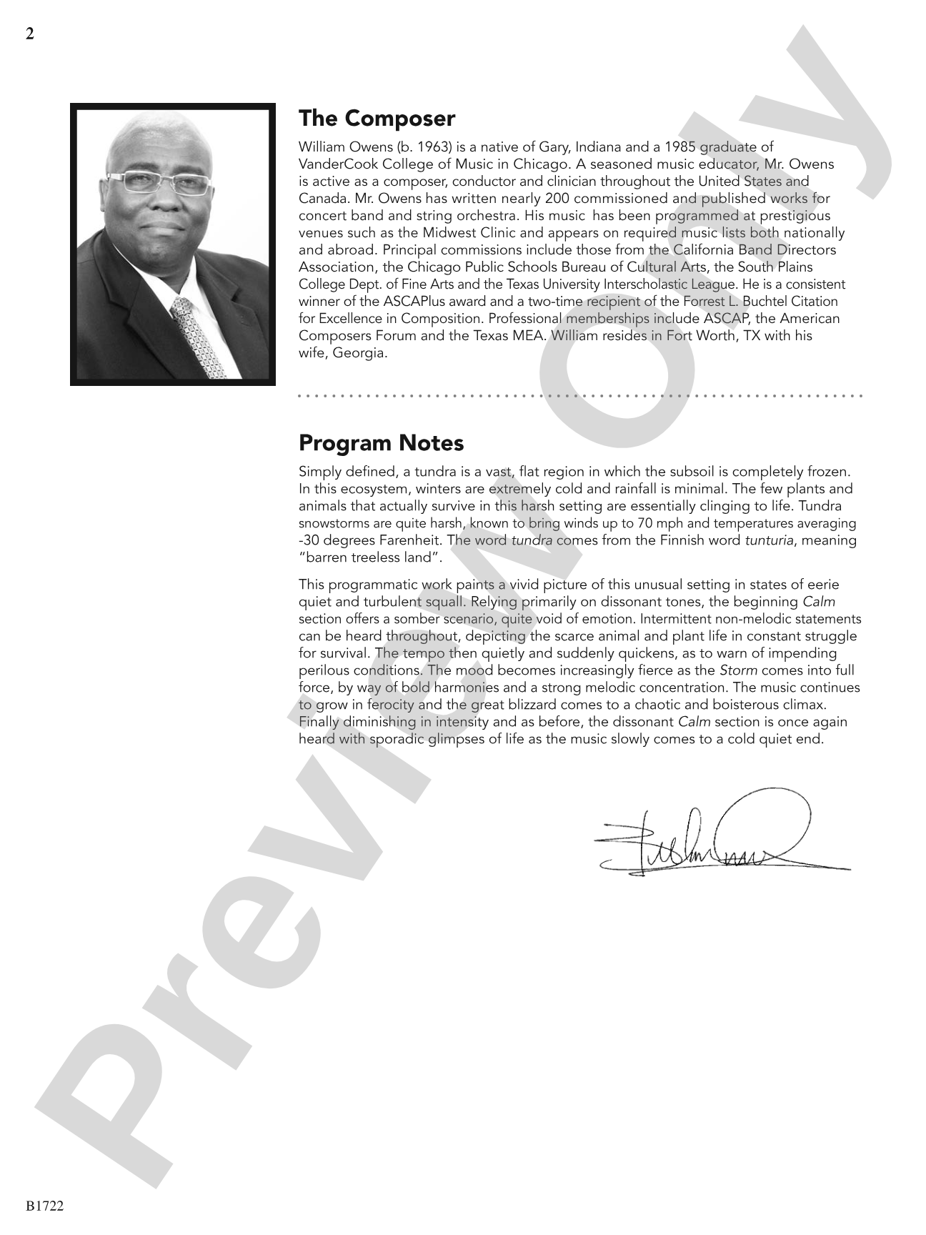 Tundra: Concert Band Conductor Score & Parts