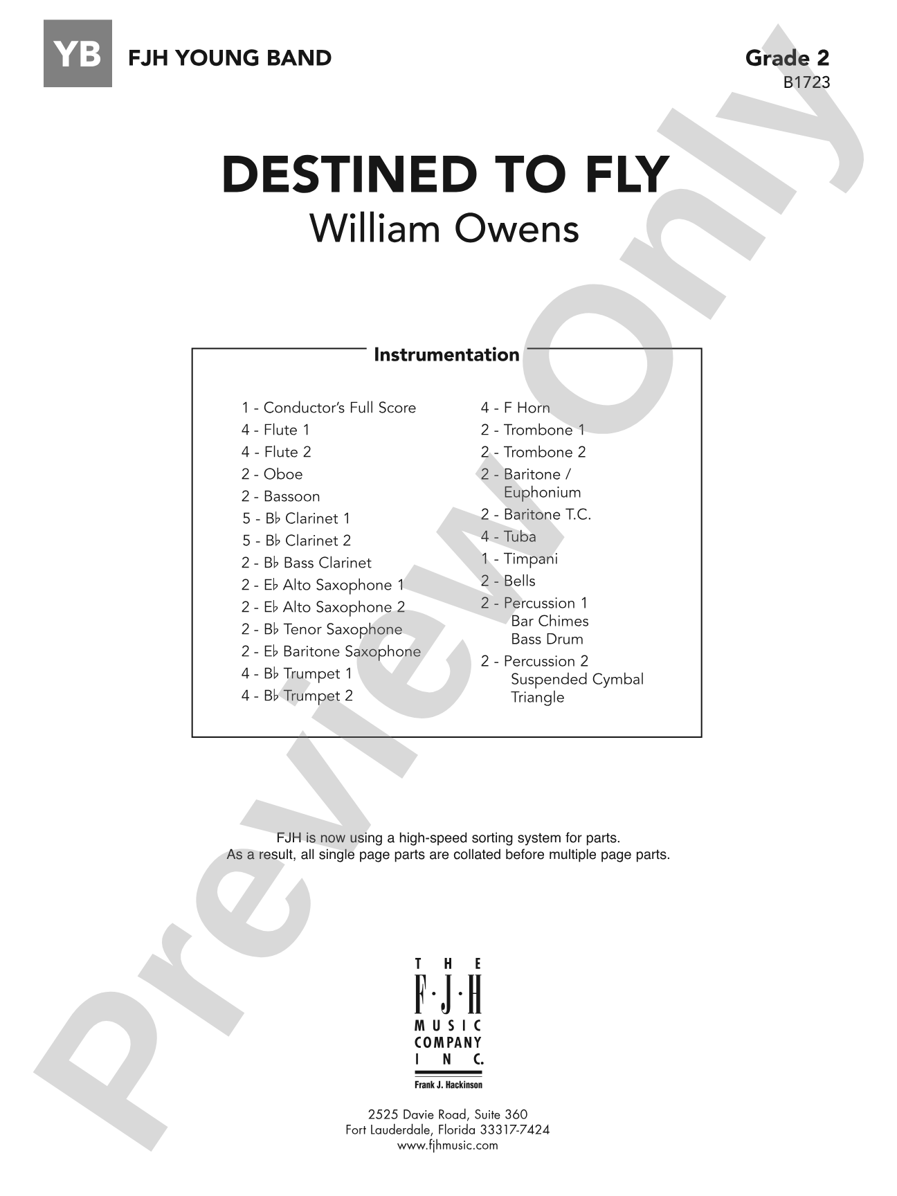 Destined to Fly: Concert Band Conductor Score & Parts