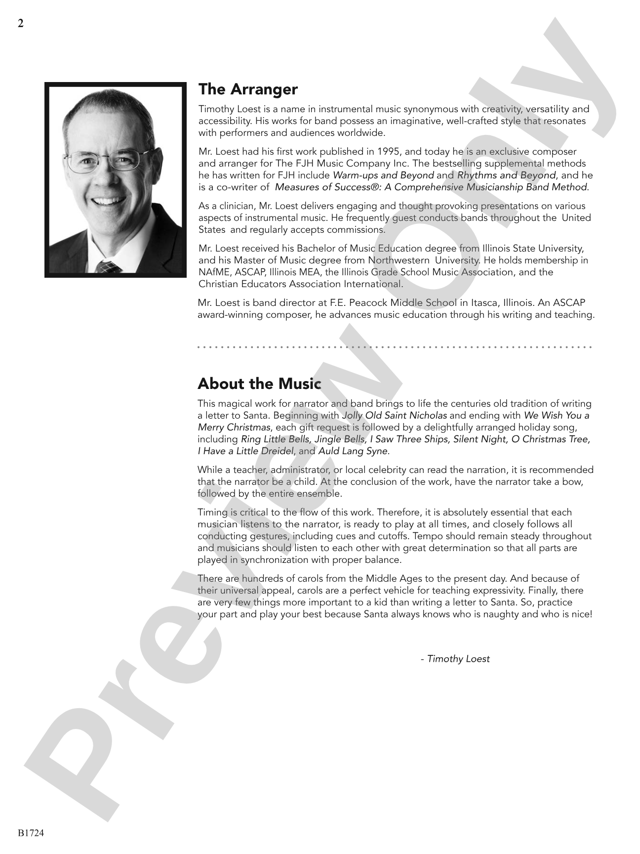 A Letter to Santa: Concert Band Conductor Score & Parts