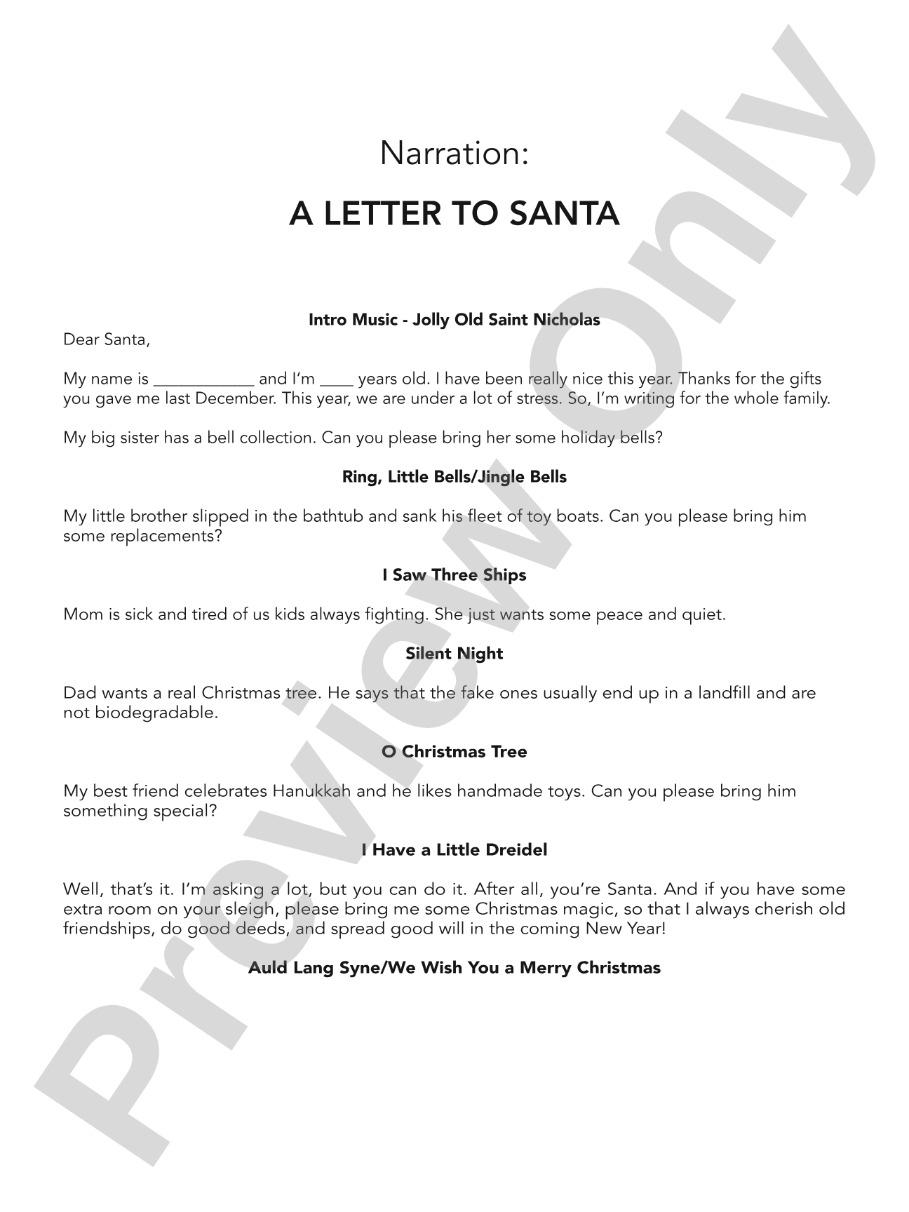 A Letter to Santa: Concert Band Conductor Score & Parts