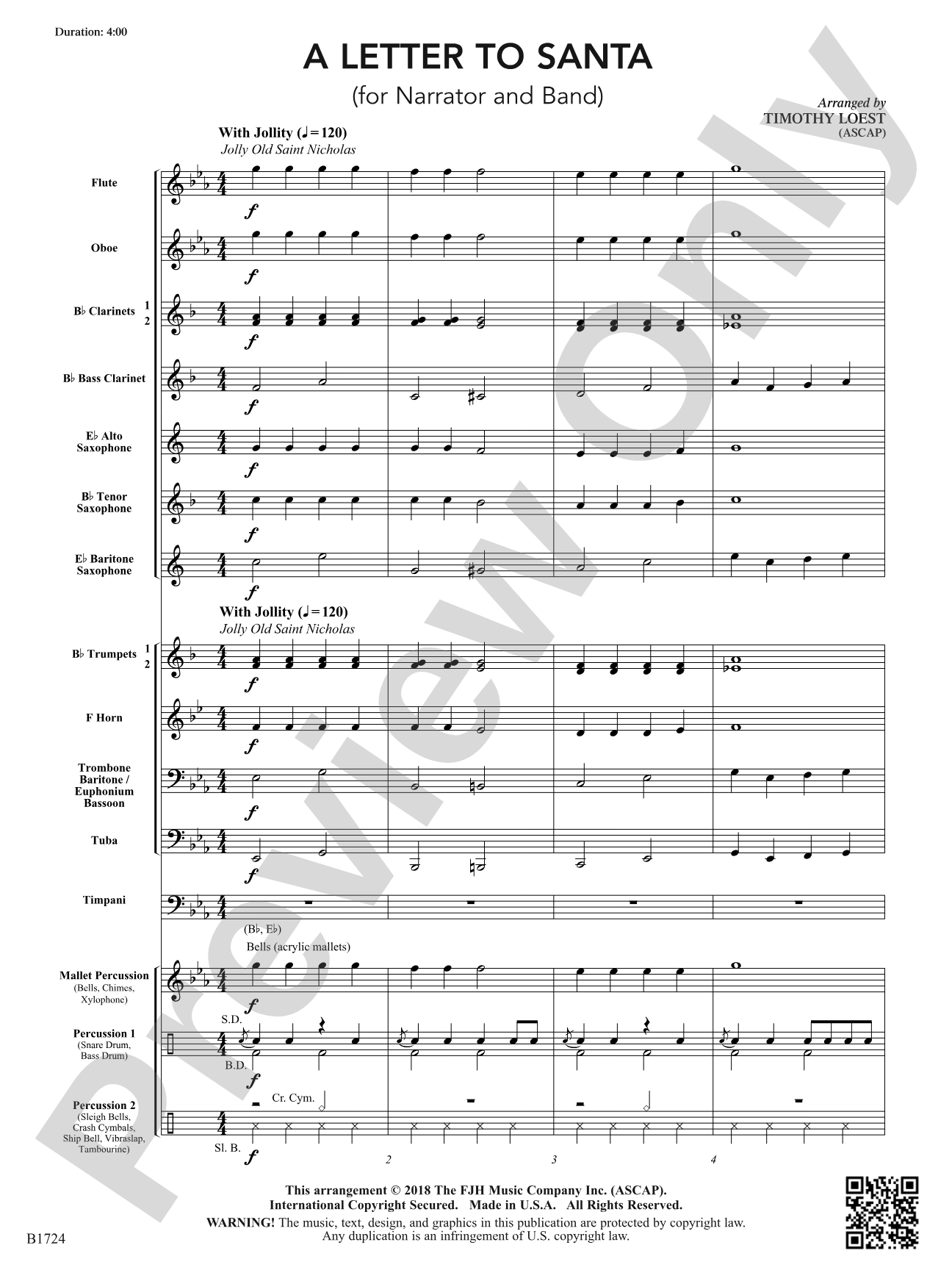 A Letter to Santa: Concert Band Conductor Score & Parts