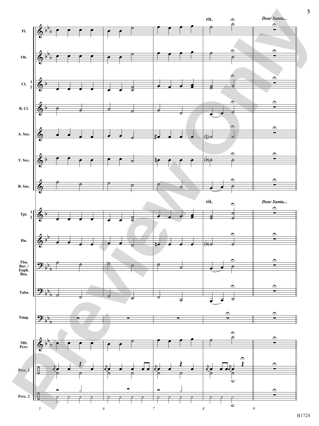 A Letter to Santa: Concert Band Conductor Score & Parts