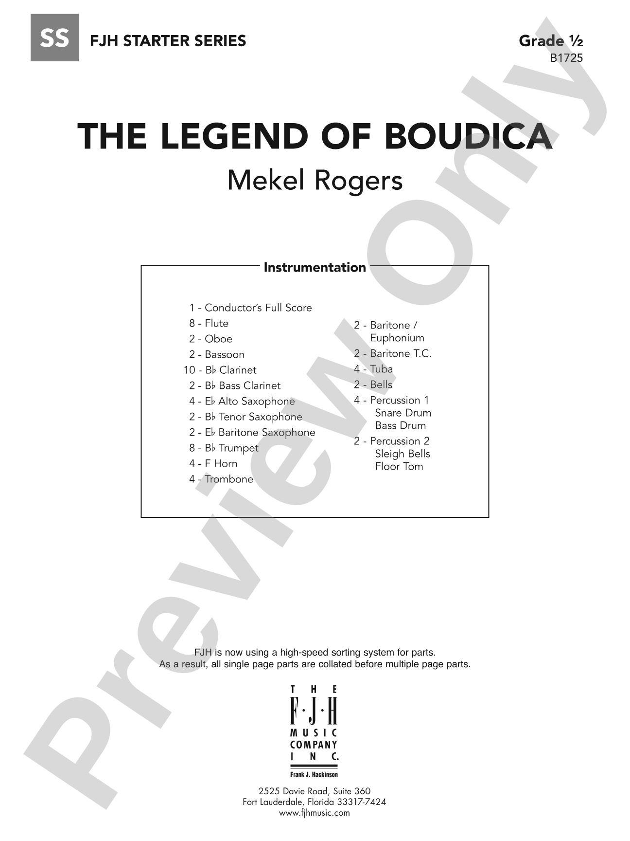 The Legend of Boudica: Concert Band Conductor Score & Parts
