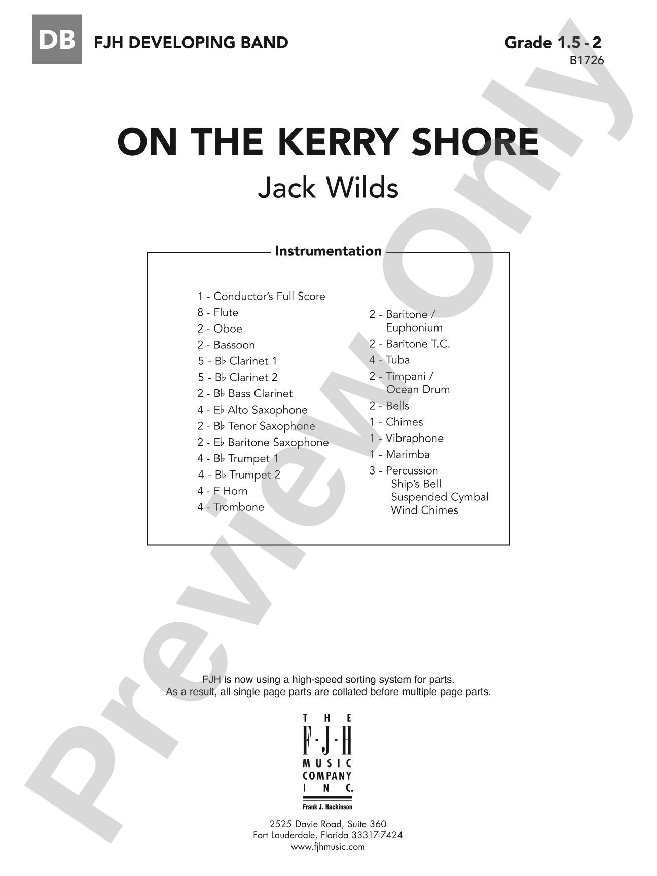 On the Kerry Shore: Concert Band Conductor Score & Parts