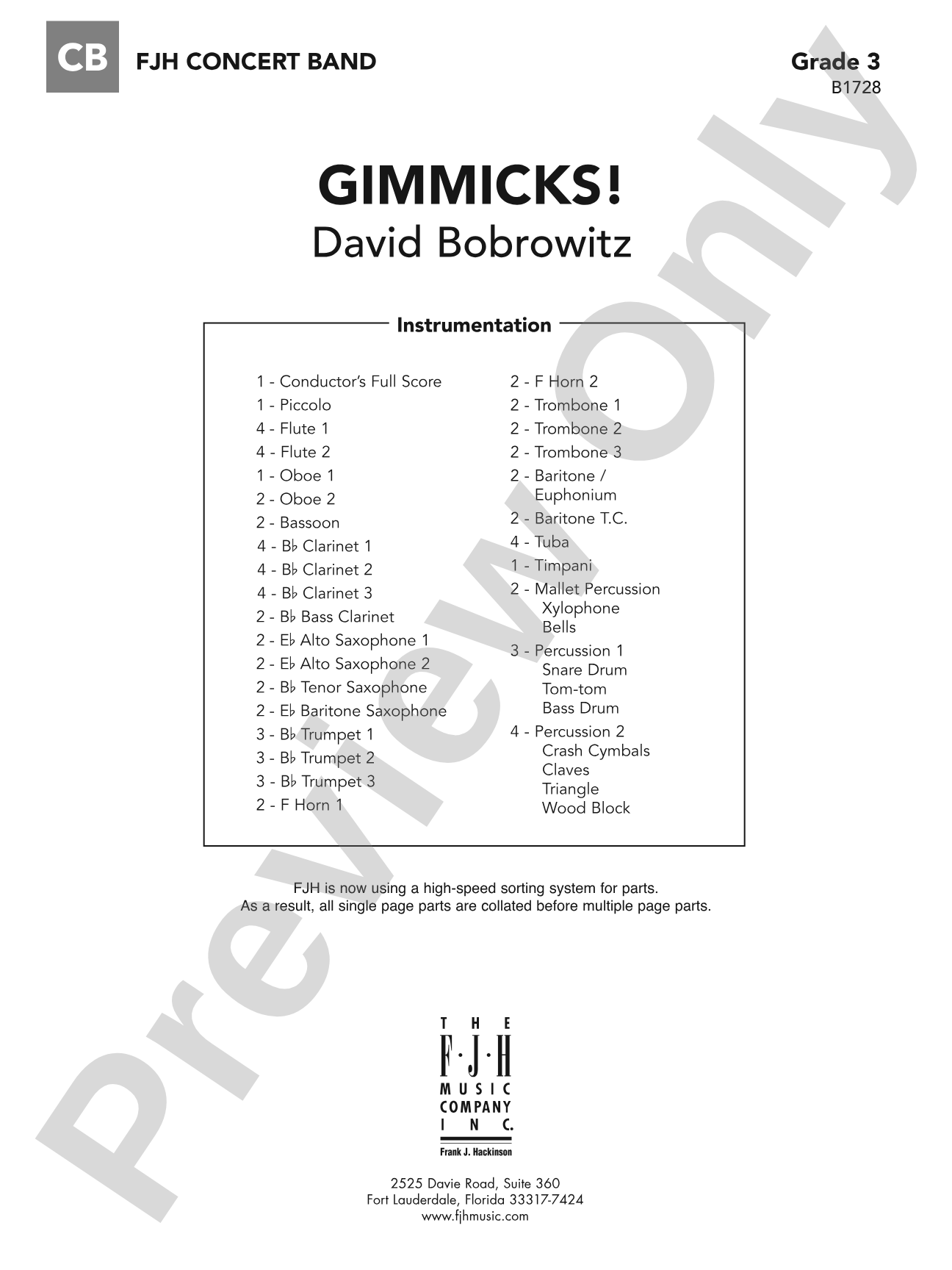 Gimmicks: Concert Band Conductor Score & Parts