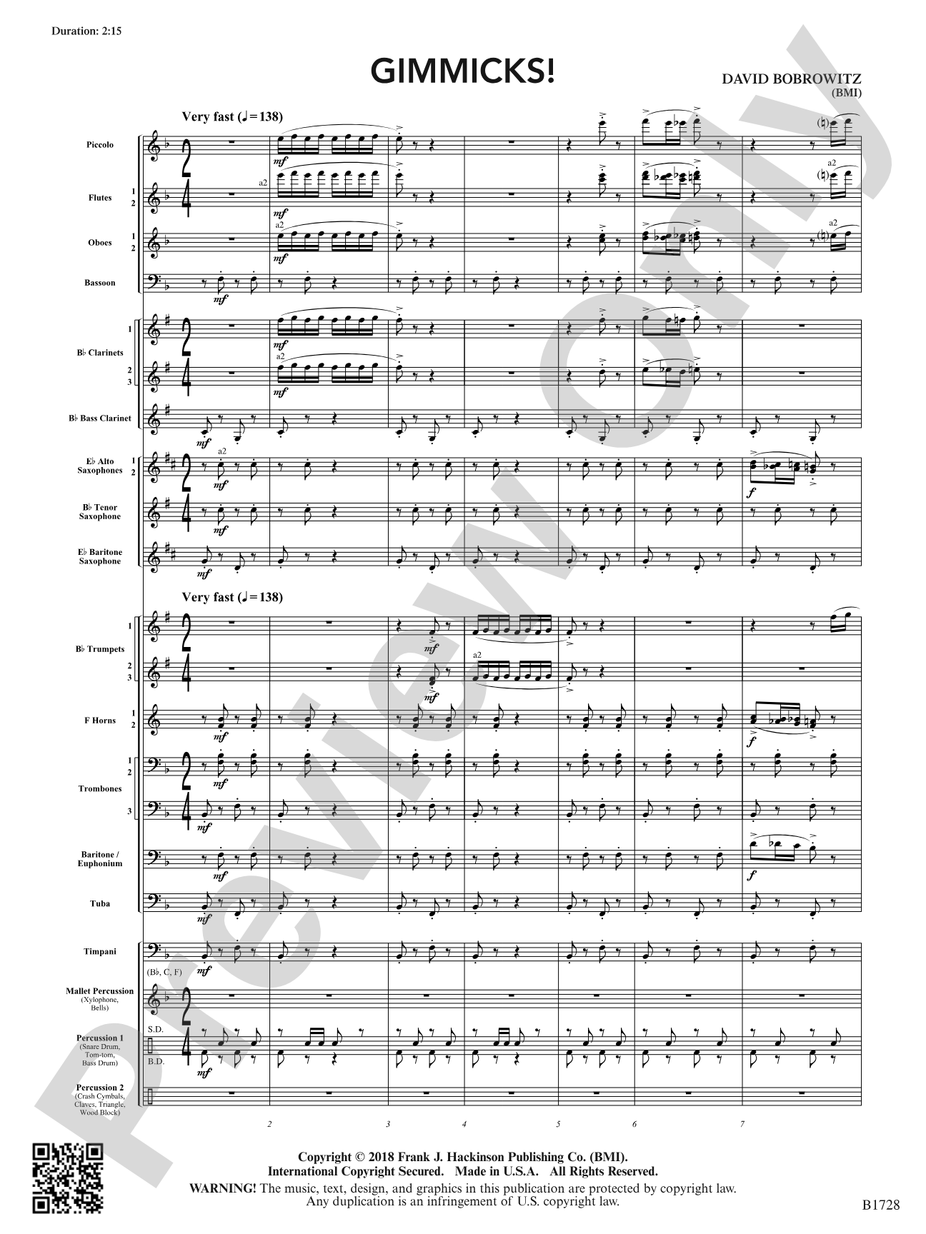 Gimmicks: Concert Band Conductor Score & Parts