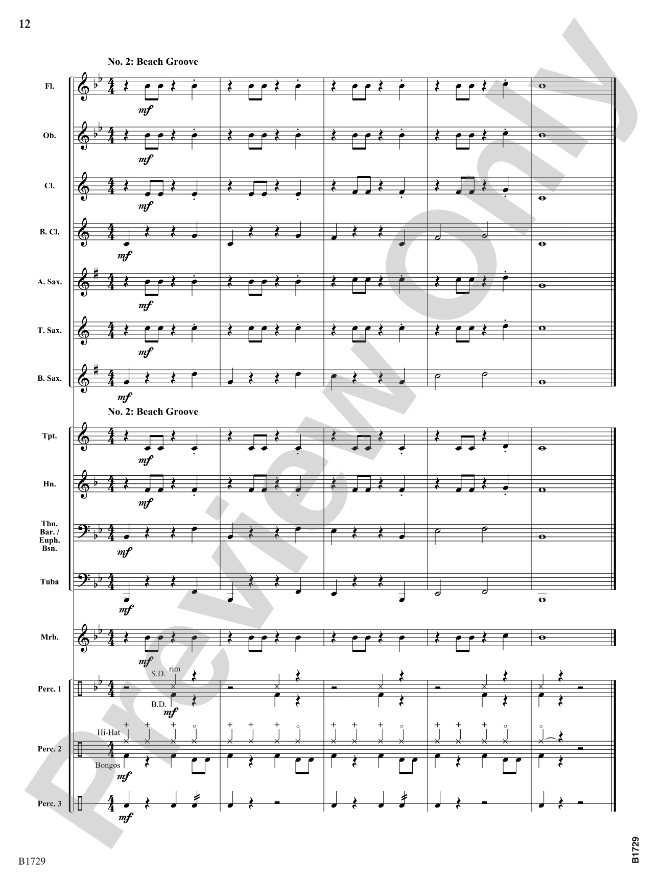 No Worries: Concert Band Conductor Score & Parts