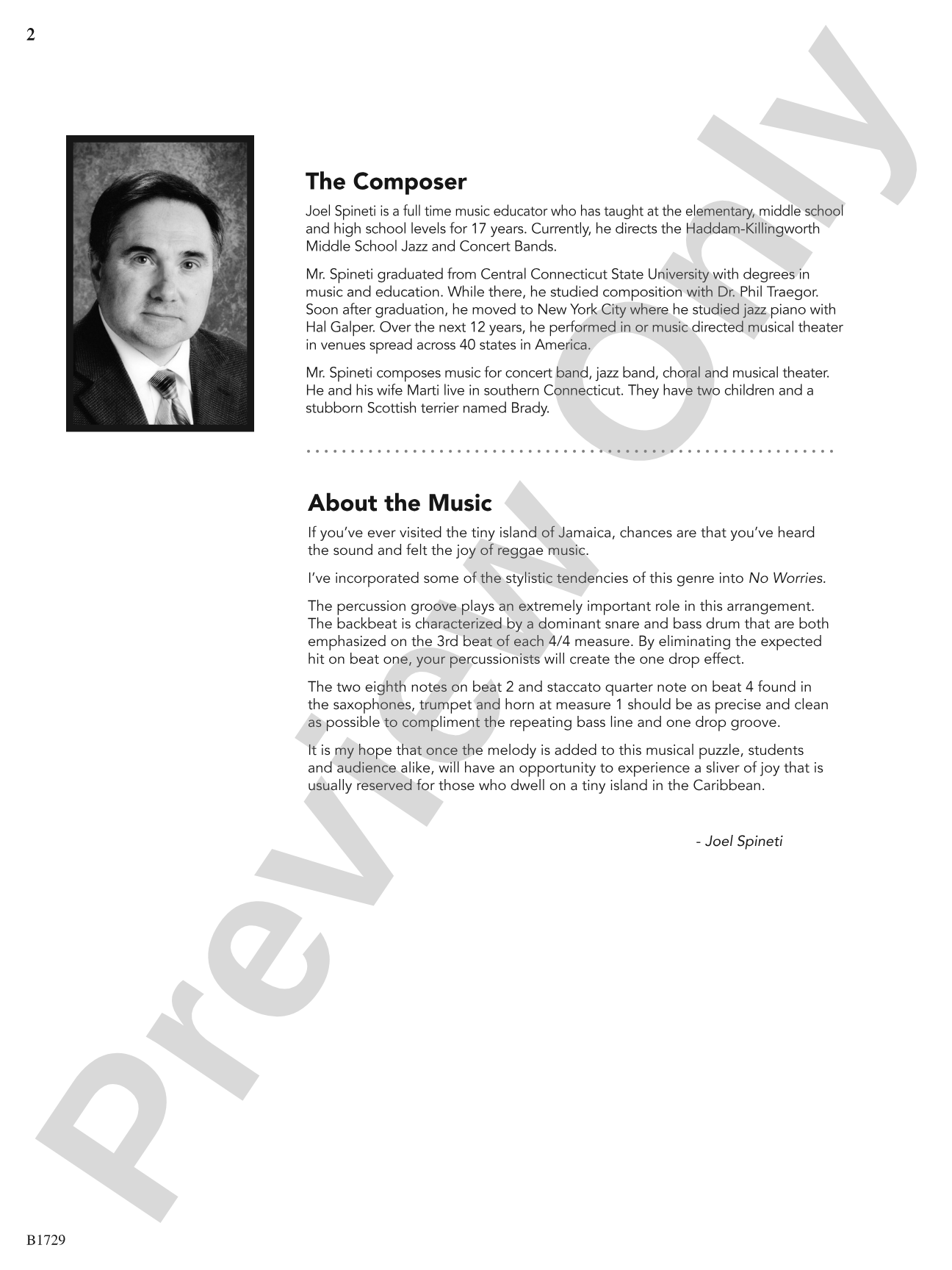 No Worries: Concert Band Conductor Score & Parts