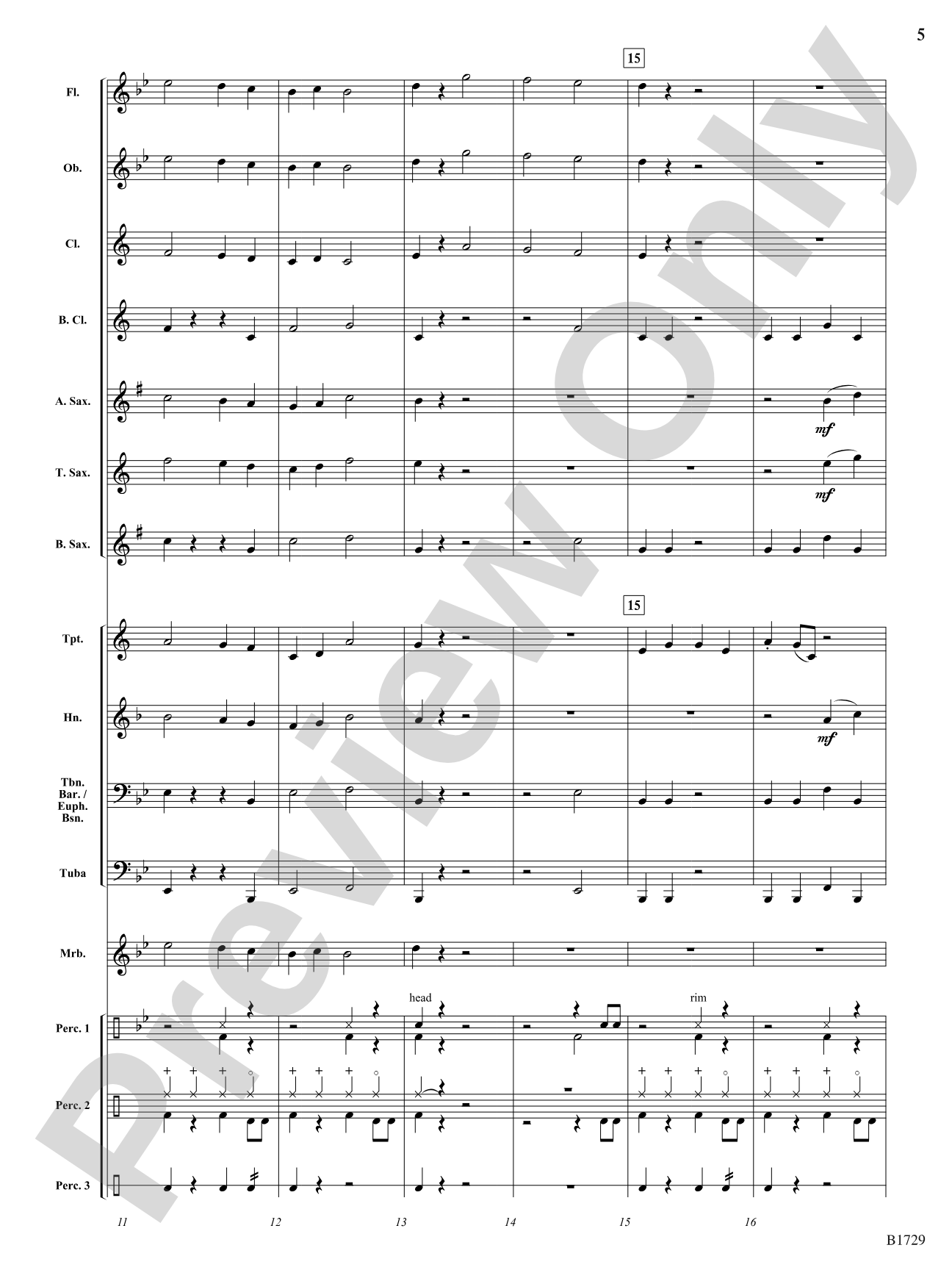 No Worries: Concert Band Conductor Score & Parts