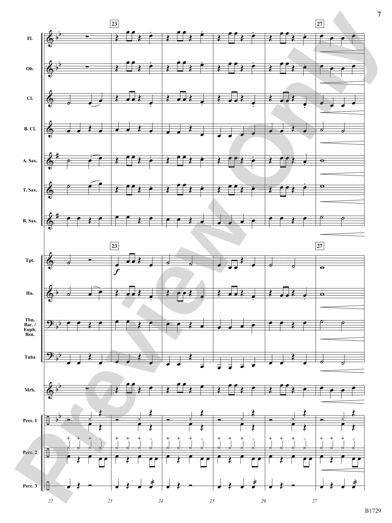 No Worries: Concert Band Conductor Score & Parts