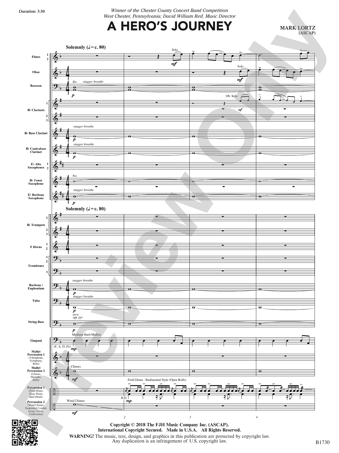 A Hero's Journey: Concert Band Conductor Score & Parts