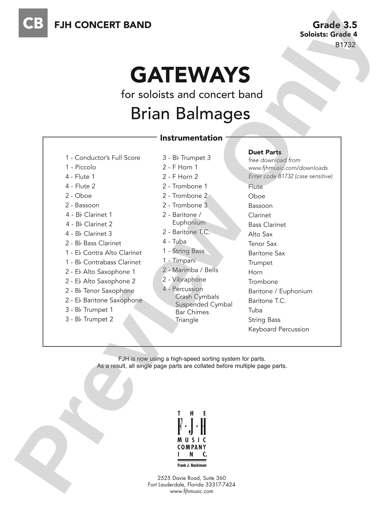 Gateways: Concert Band Conductor Score & Parts