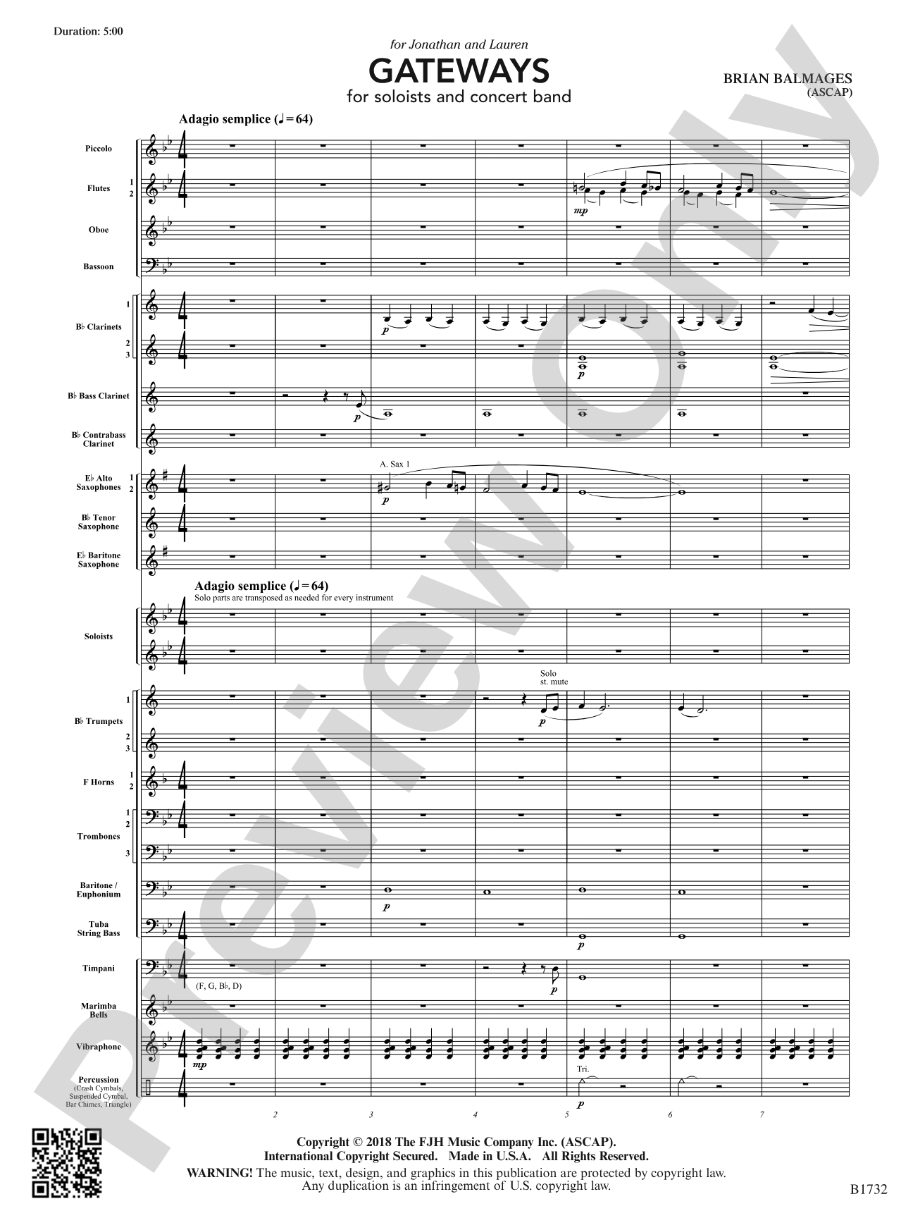 Gateways: Concert Band Conductor Score & Parts