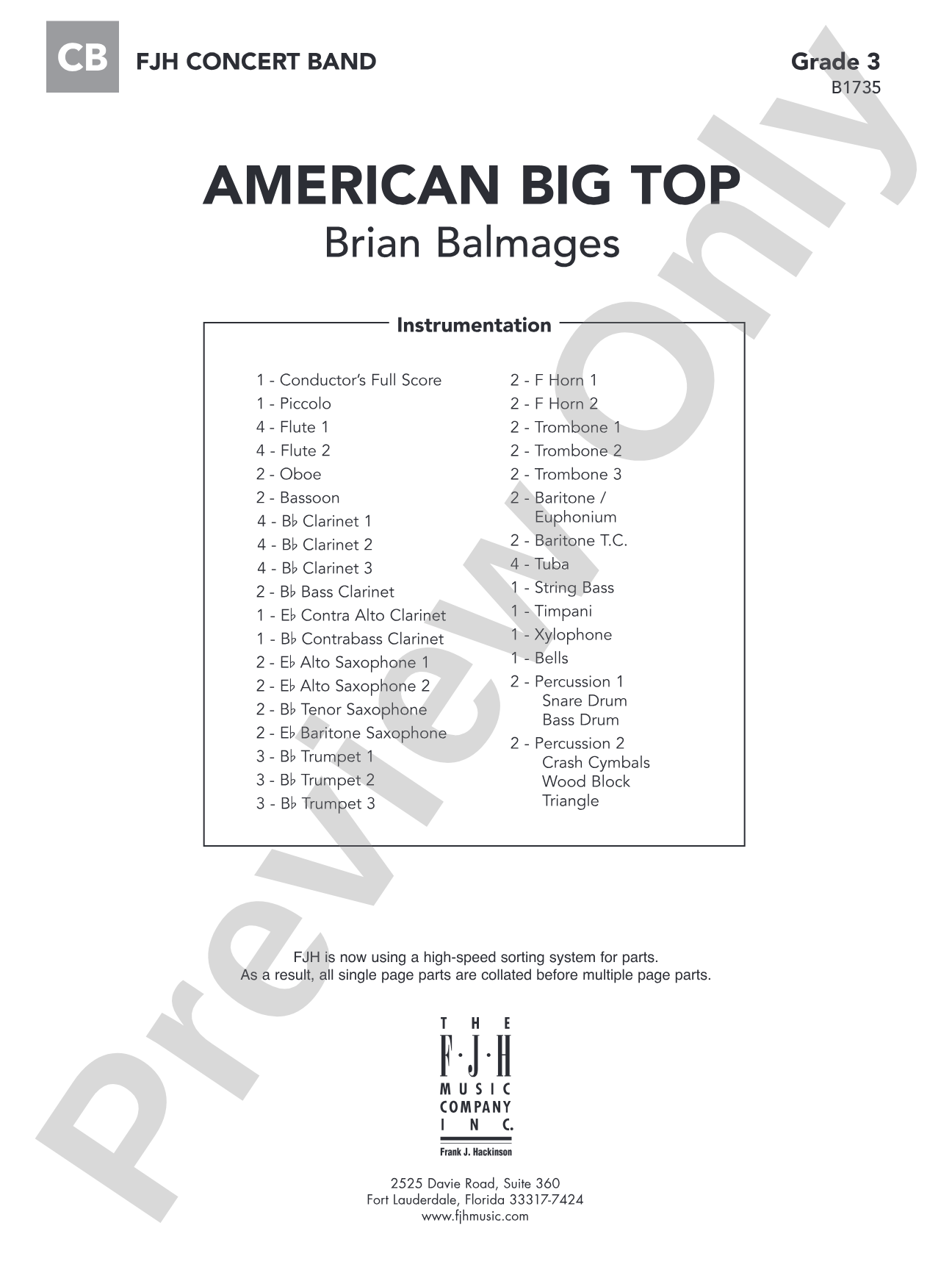 American Big Top: Concert Band Conductor Score & Parts