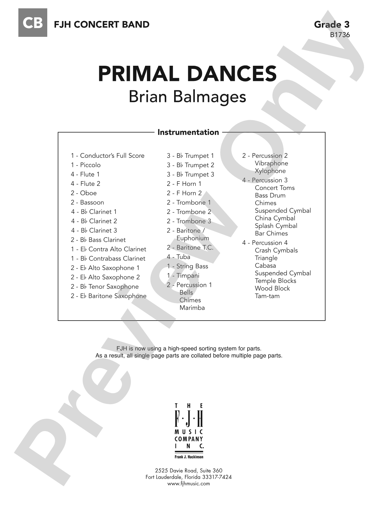 Primal Dances: Concert Band Conductor Score & Parts