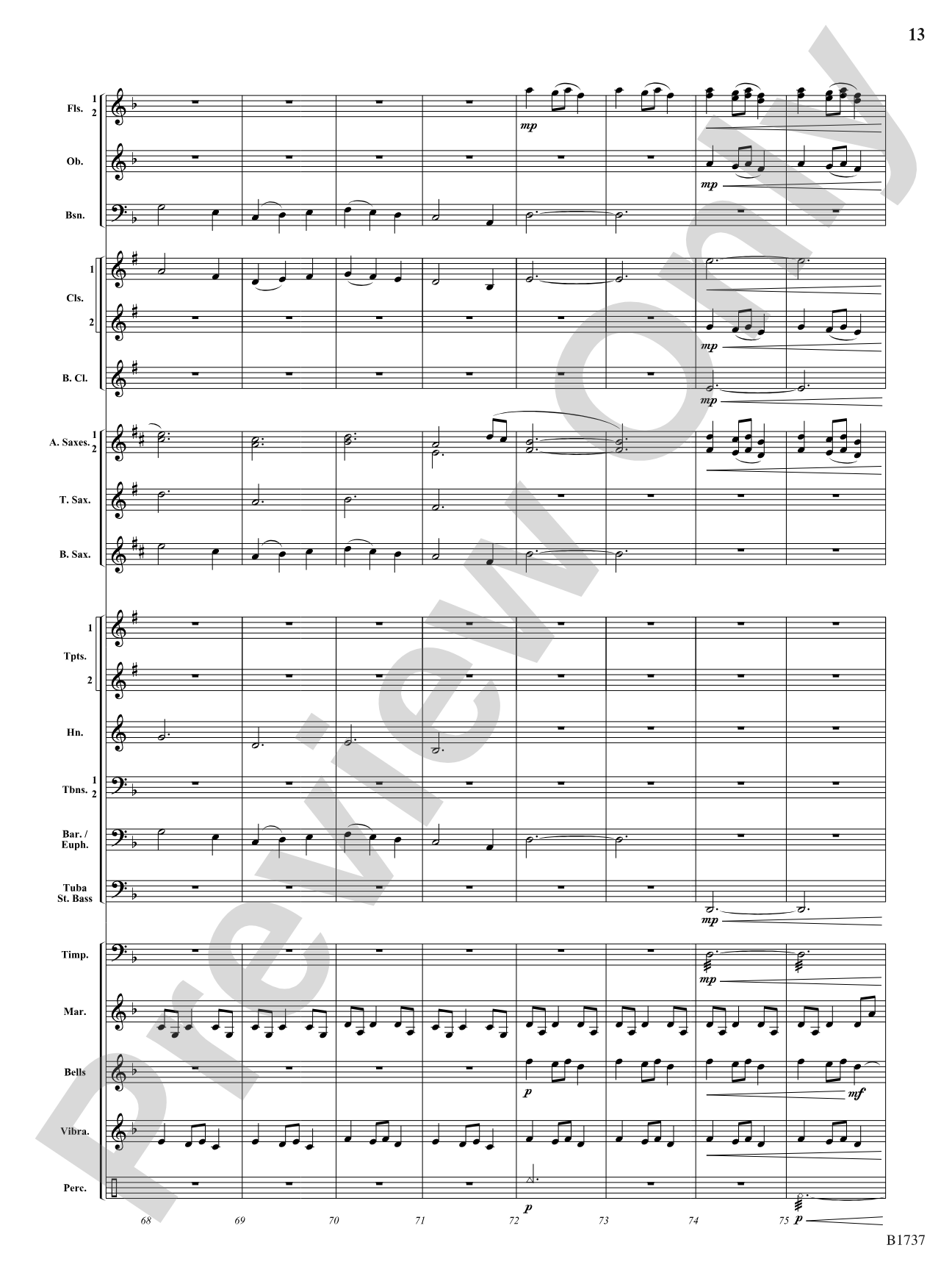 A Solitary Wish: Concert Band Conductor Score & Parts