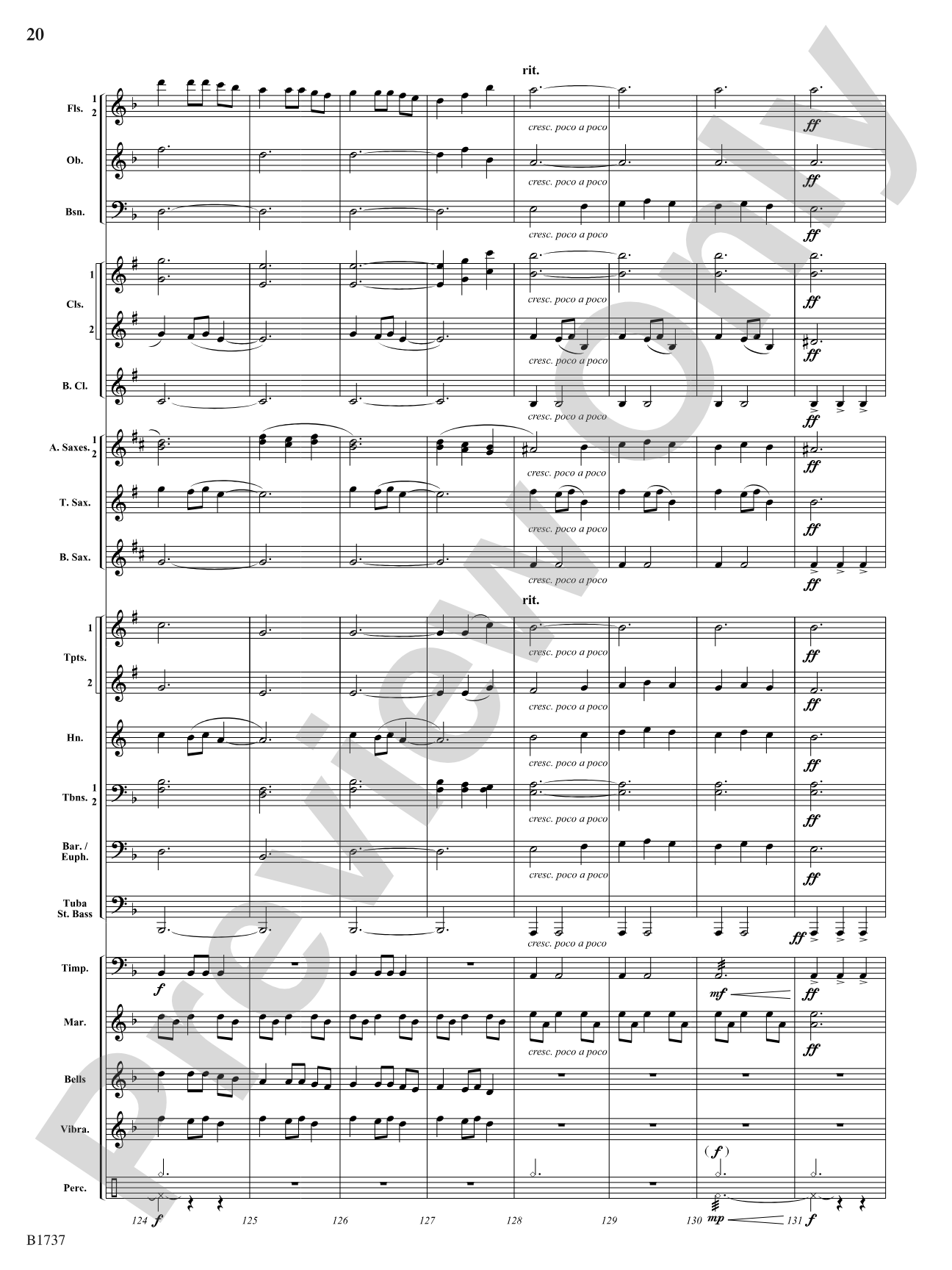 A Solitary Wish: Concert Band Conductor Score & Parts