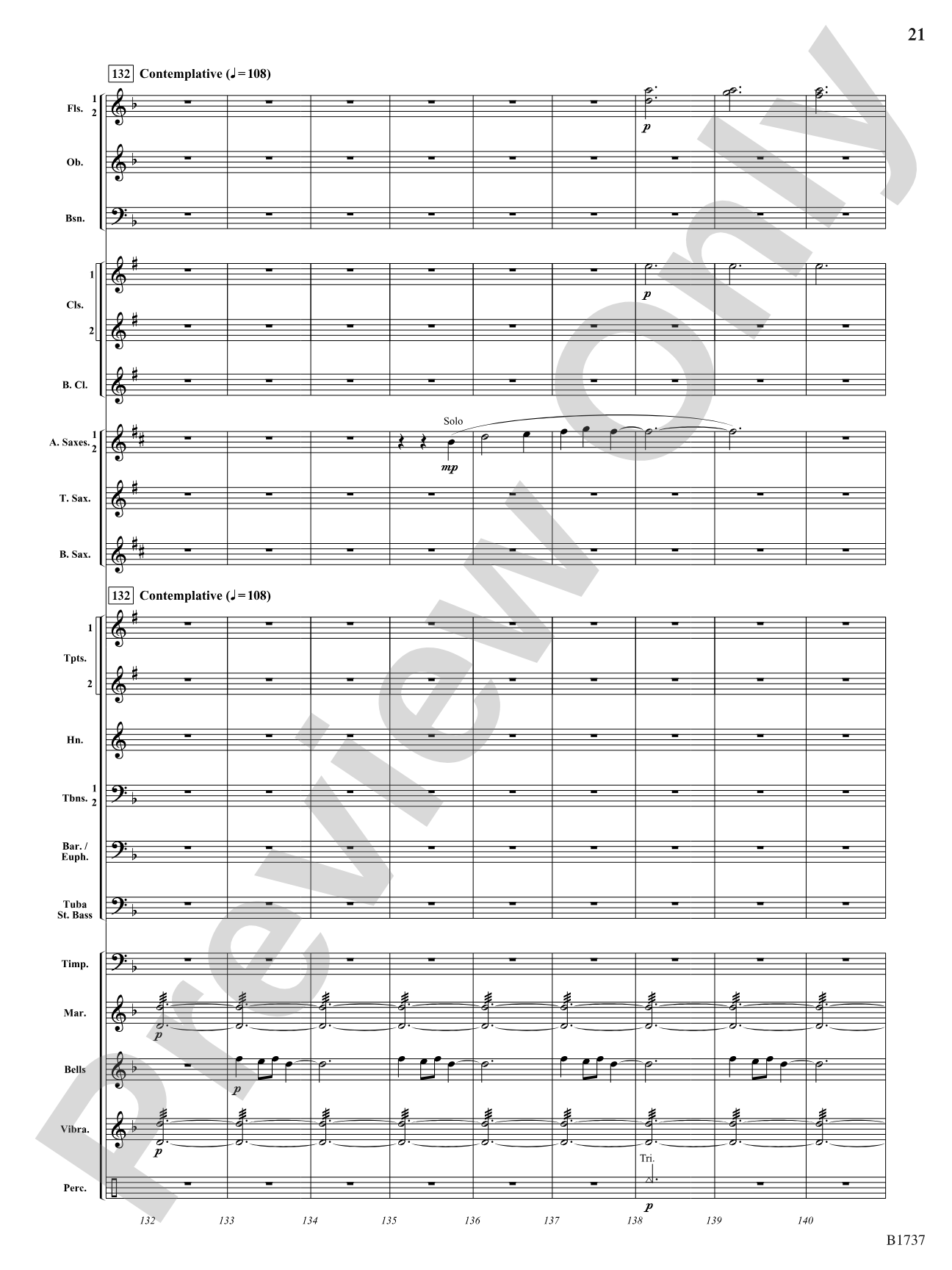 A Solitary Wish: Concert Band Conductor Score & Parts