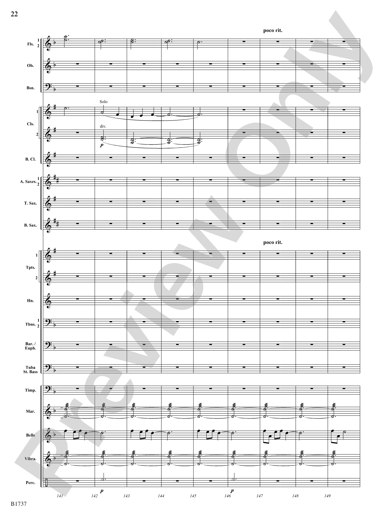A Solitary Wish: Concert Band Conductor Score & Parts