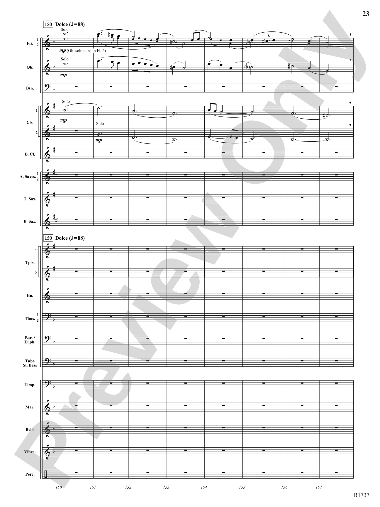 A Solitary Wish: Concert Band Conductor Score & Parts