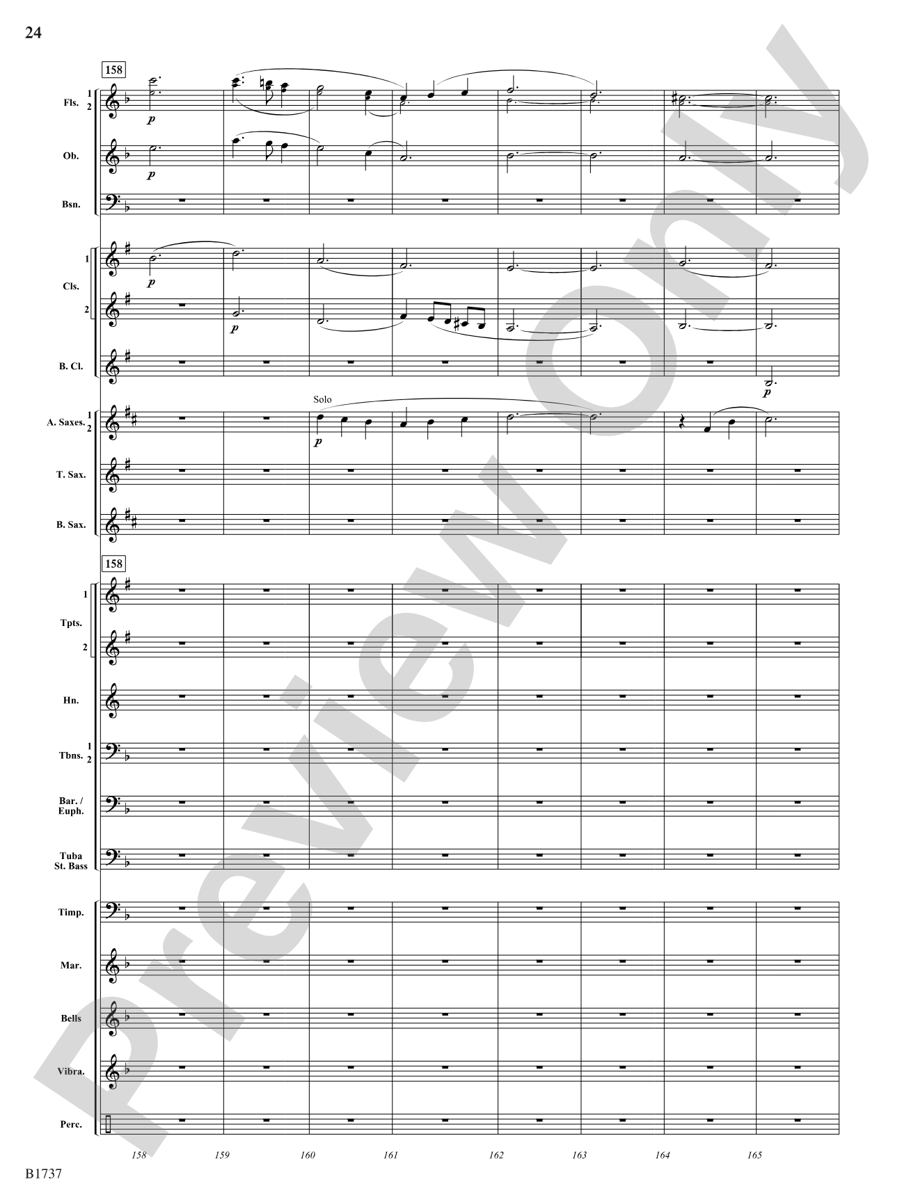 A Solitary Wish: Concert Band Conductor Score & Parts