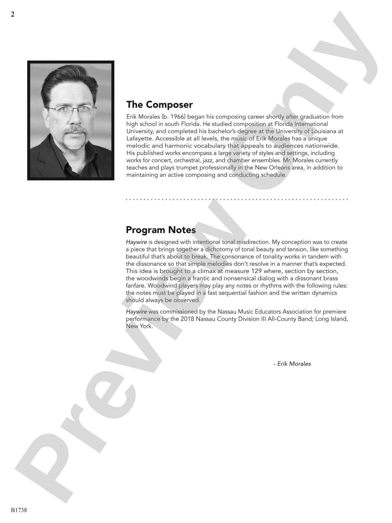 Haywire: Concert Band Conductor Score & Parts