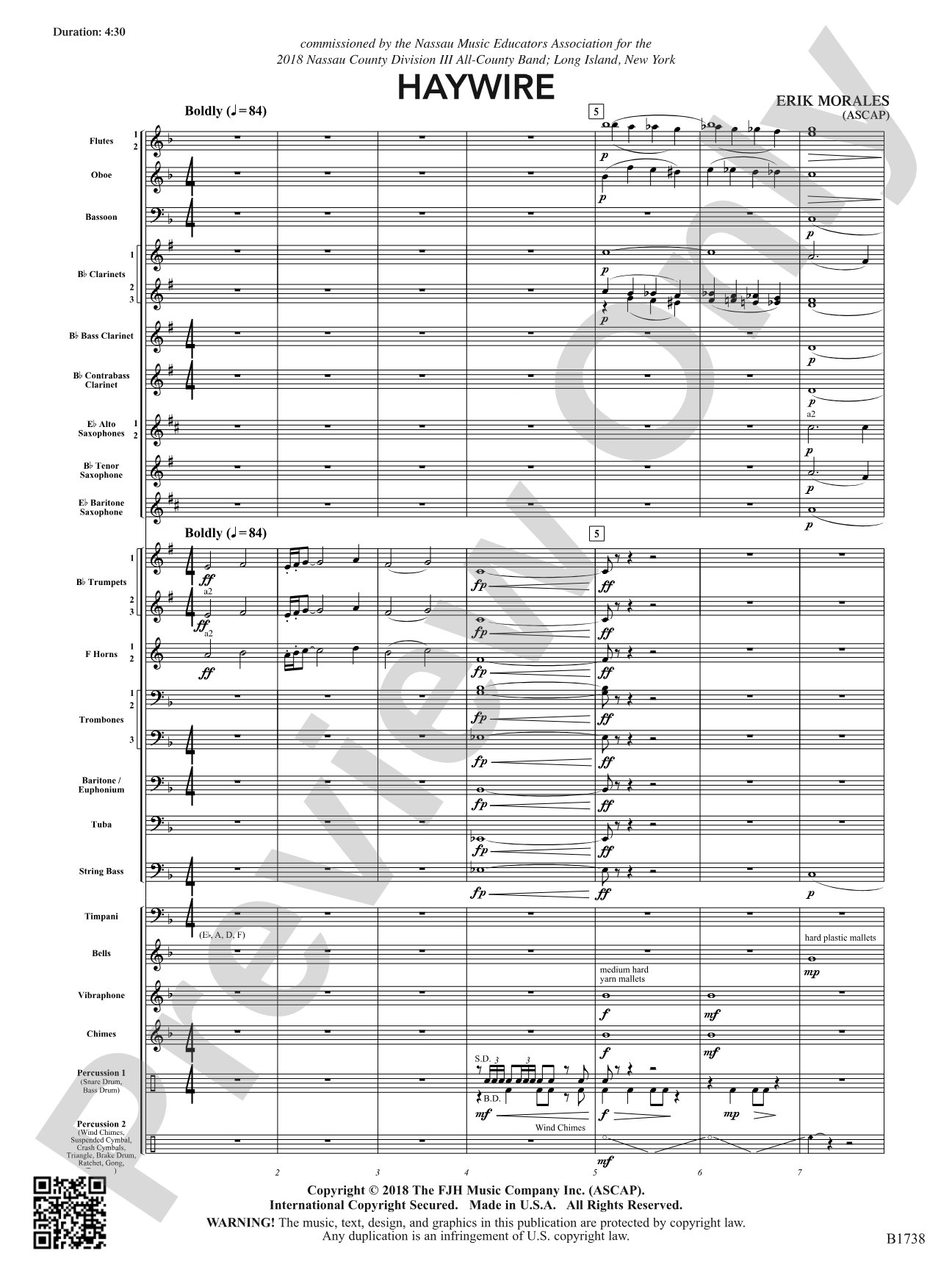 Haywire: Concert Band Conductor Score & Parts