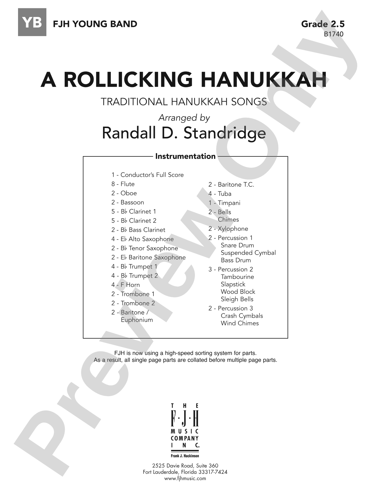 A Rollicking Hanukkah: Concert Band Conductor Score & Parts