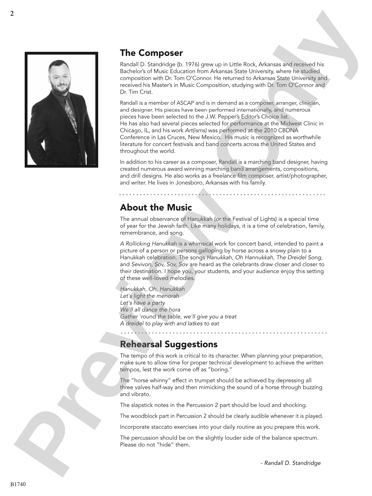 A Rollicking Hanukkah: Concert Band Conductor Score & Parts
