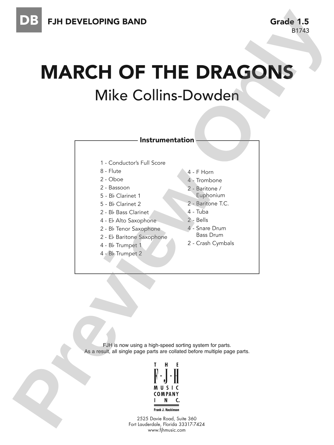 March of the Dragons: Concert Band Conductor Score & Parts