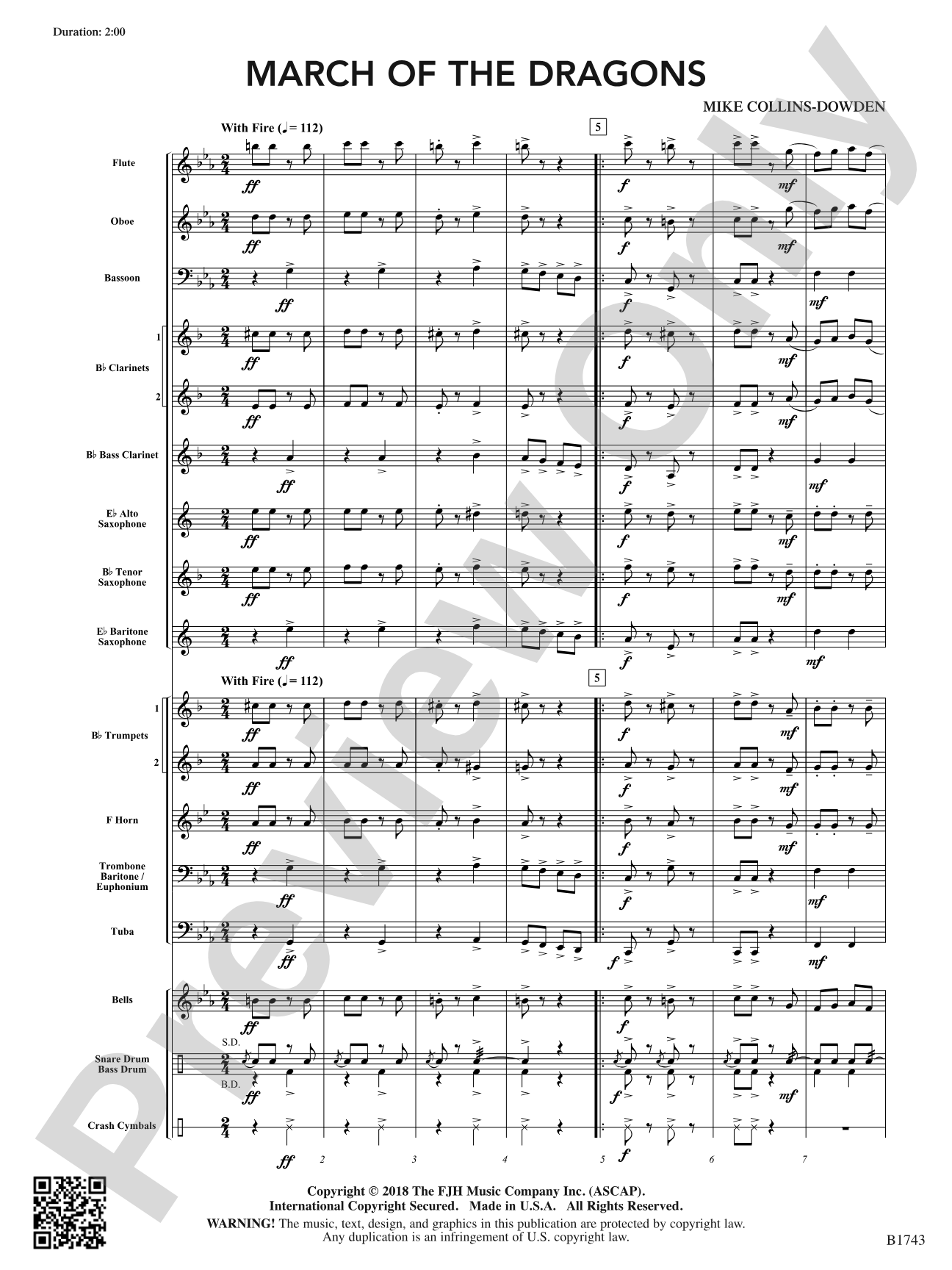 March of the Dragons: Concert Band Conductor Score & Parts