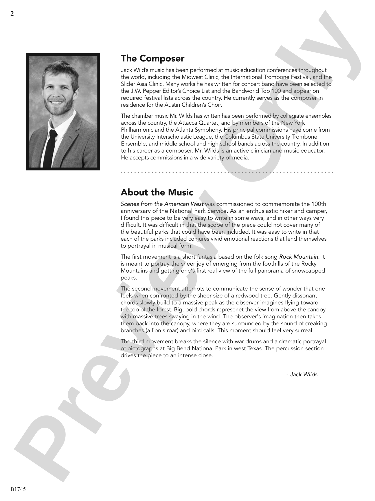 Scenes from the American West: Concert Band Conductor Score & Parts