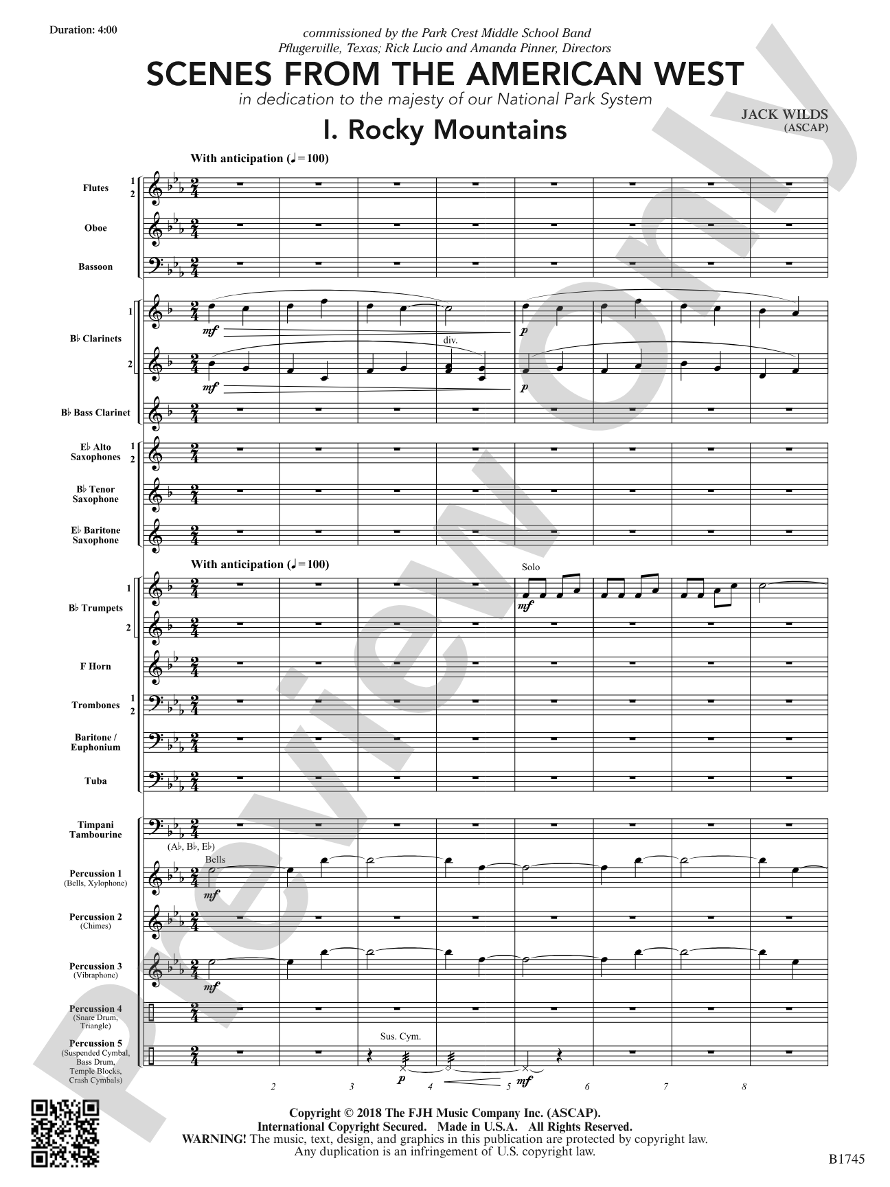 Scenes from the American West: Concert Band Conductor Score & Parts