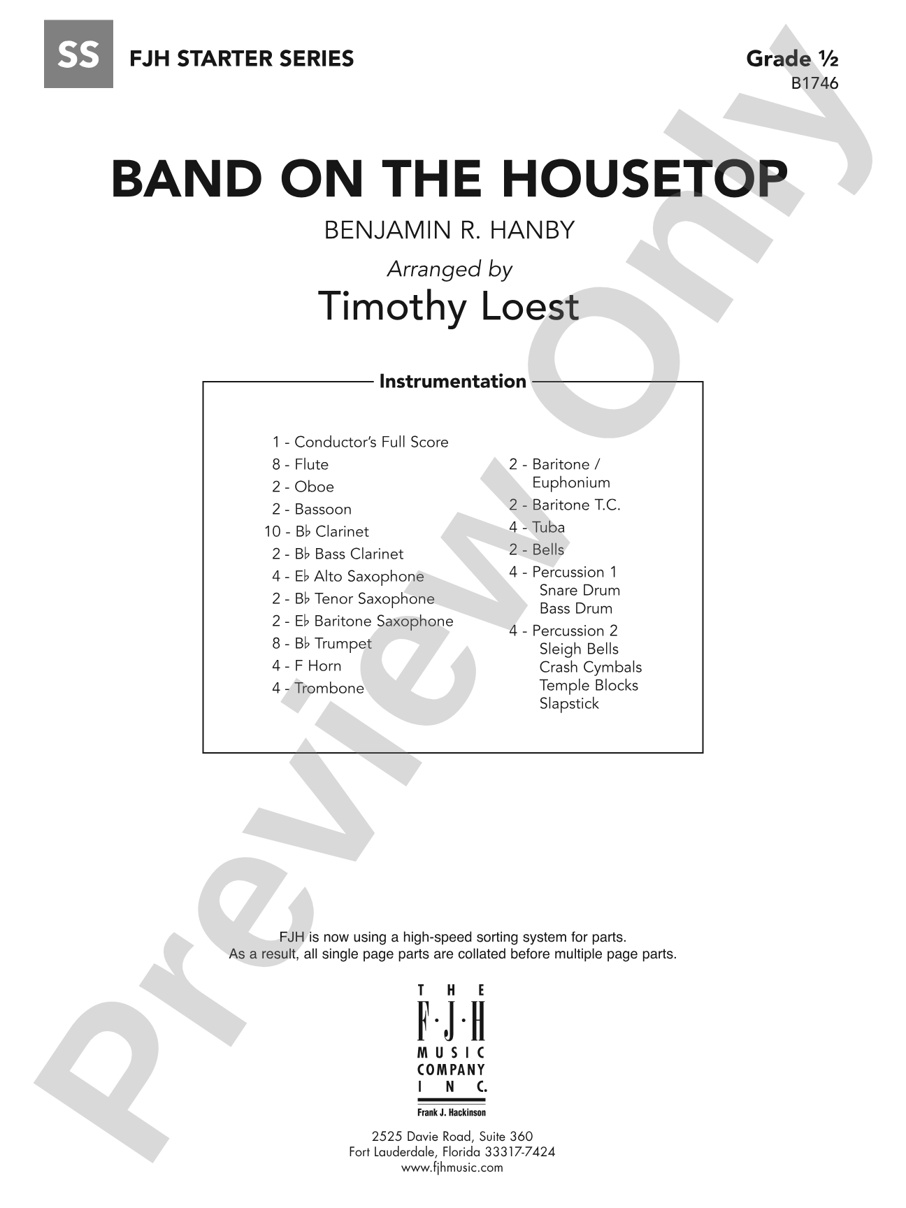 Band on the Housetop: Concert Band Conductor Score & Parts