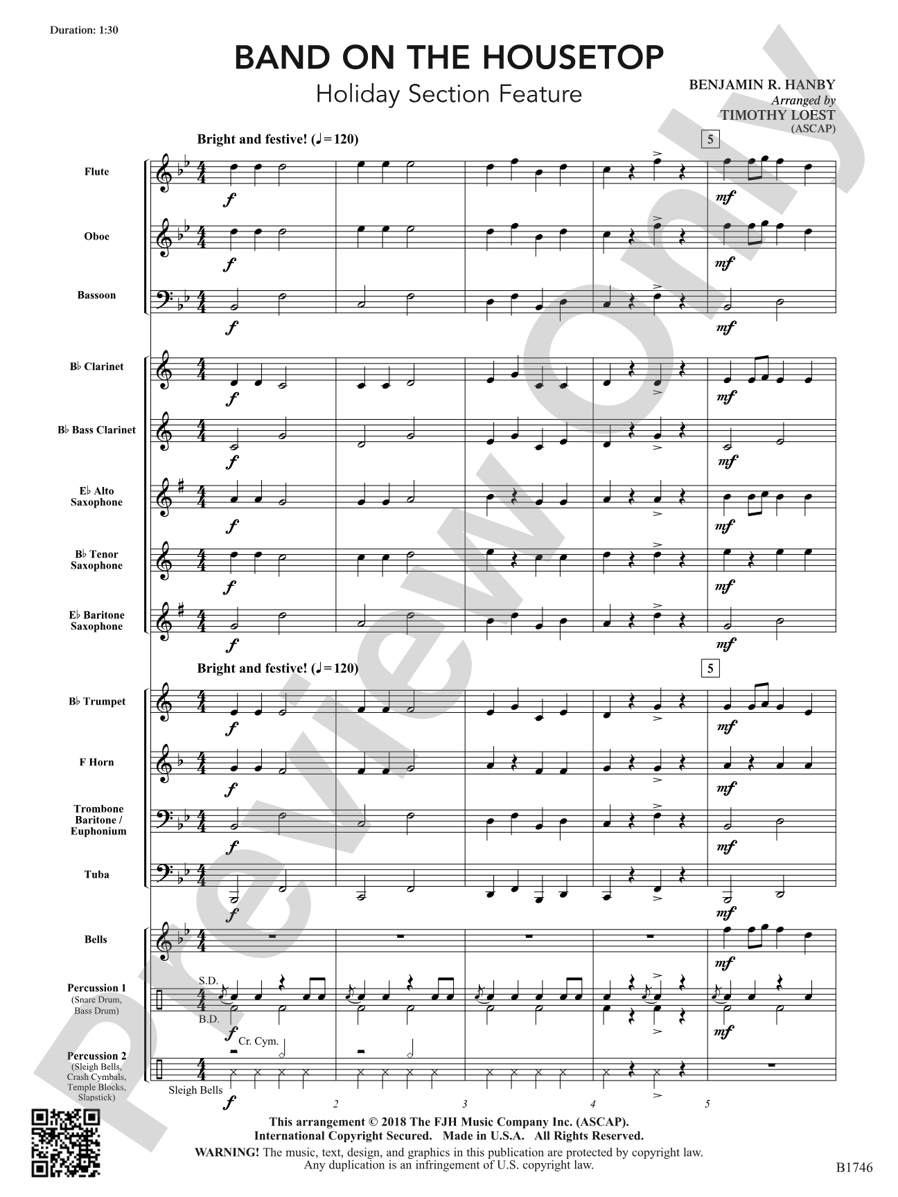 Band on the Housetop: Concert Band Conductor Score & Parts