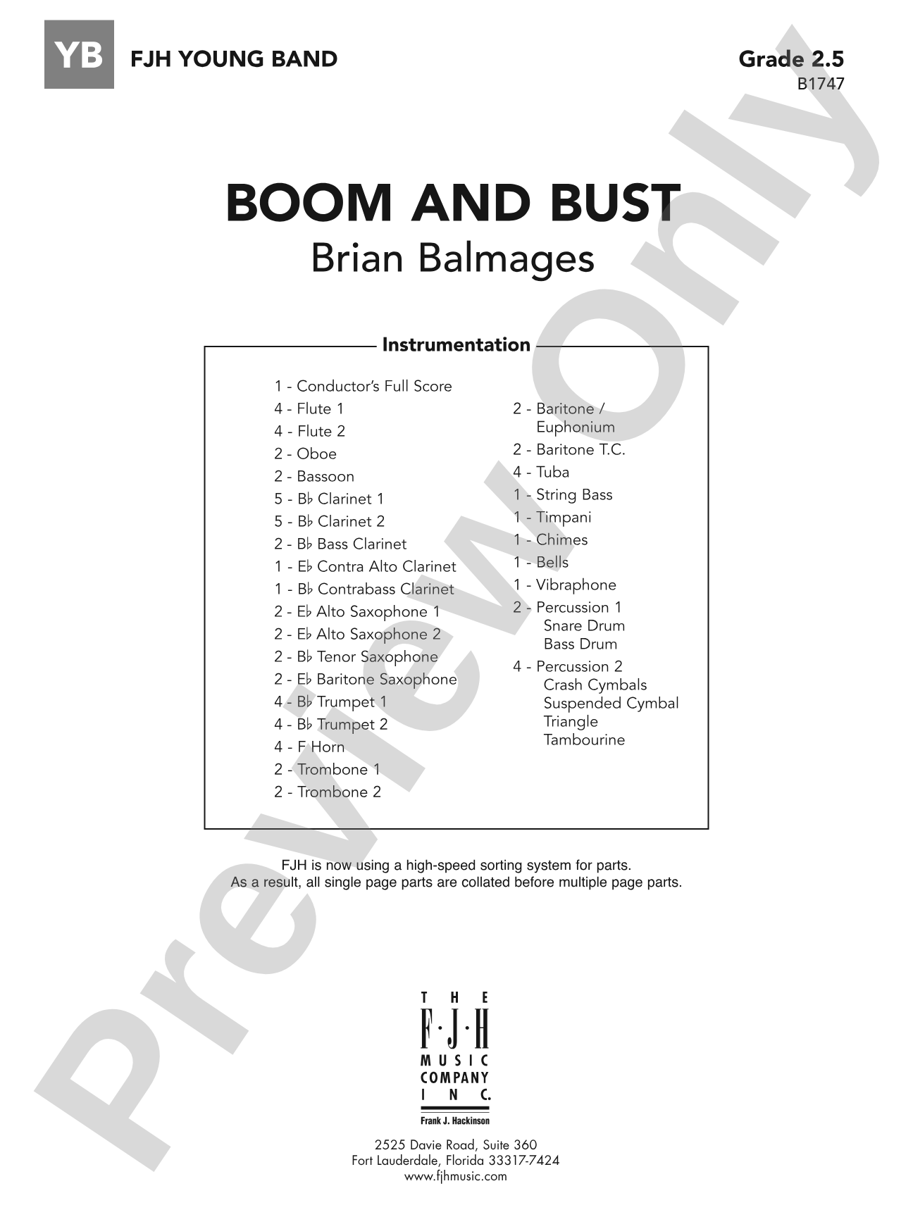 Boom and Bust: Concert Band Conductor Score & Parts