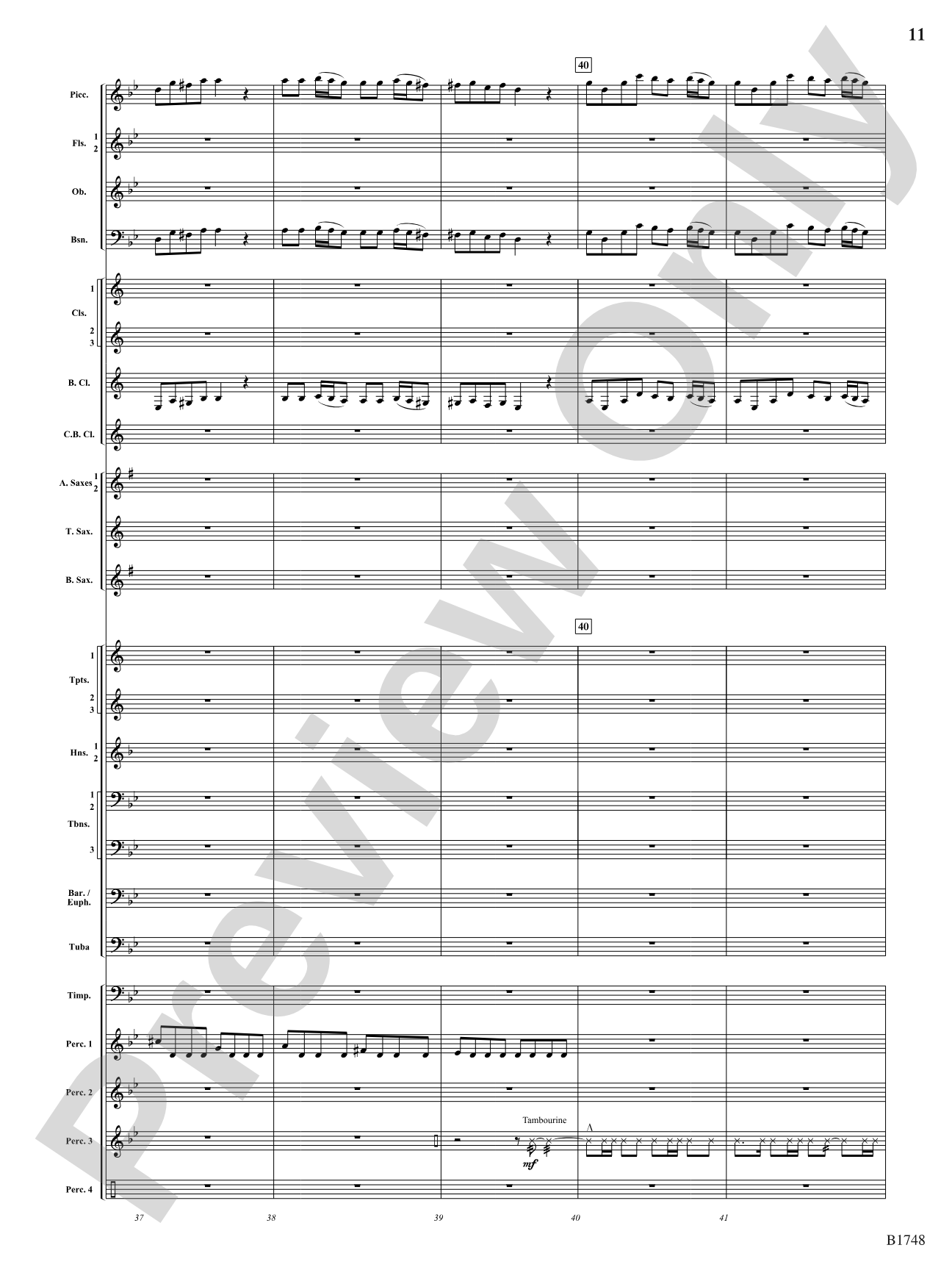 Come Down Rain: Score