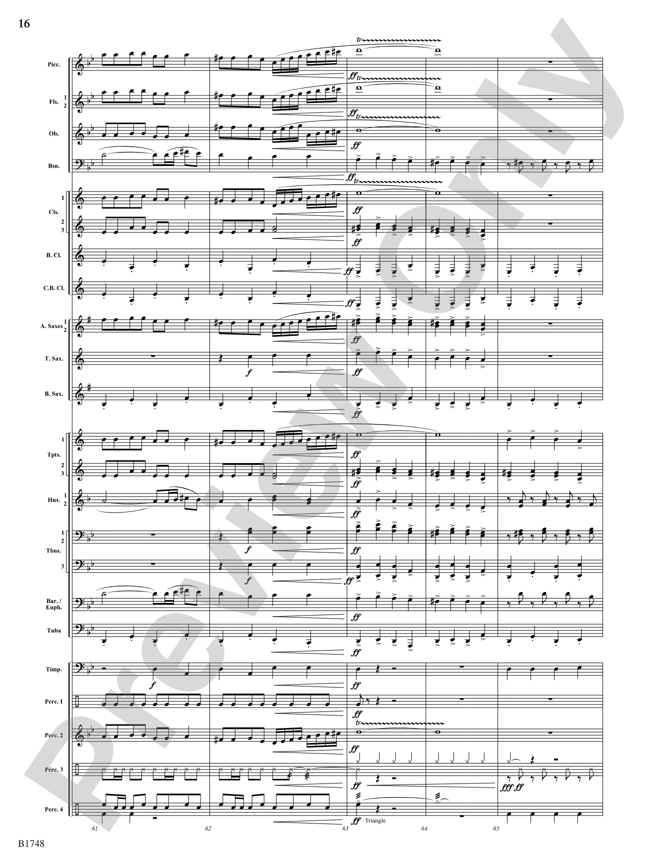 Come Down Rain: Score