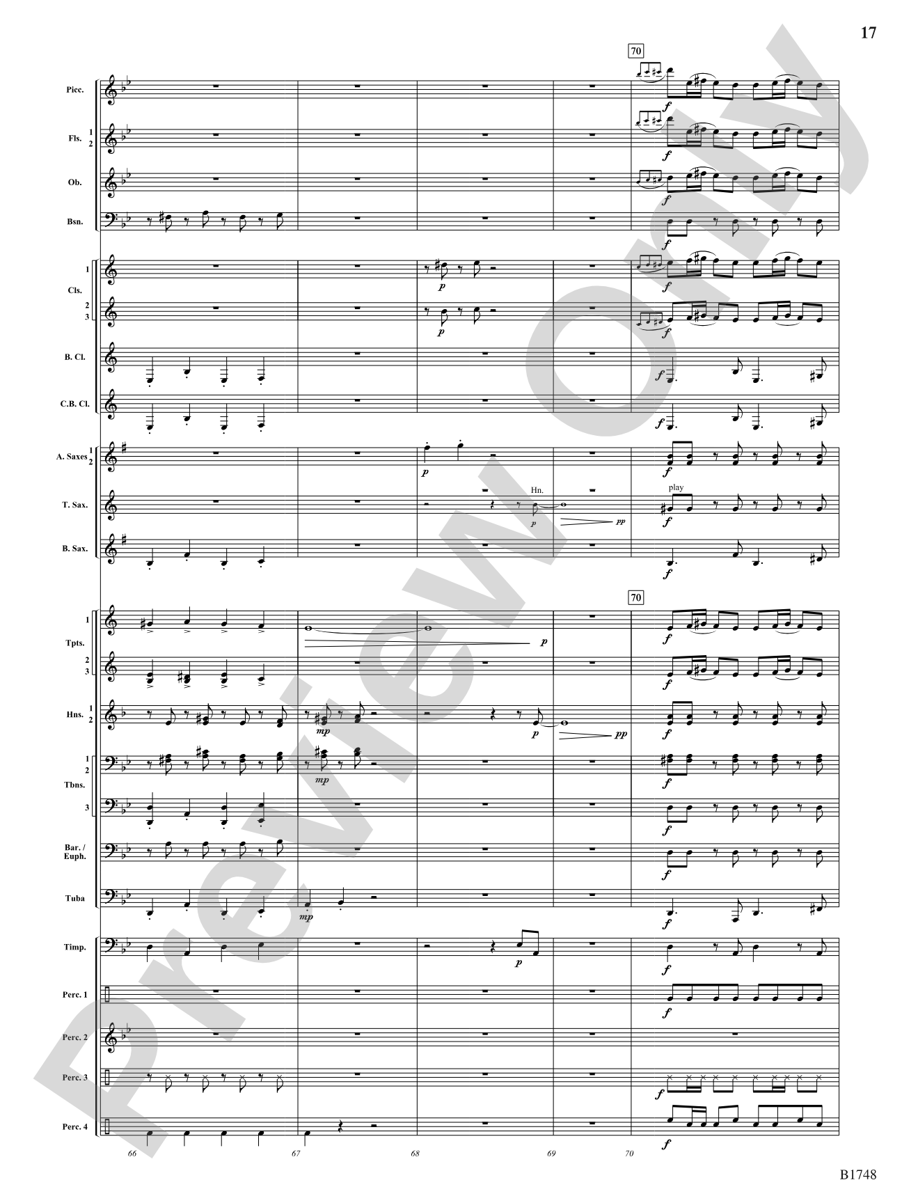 Come Down Rain: Score