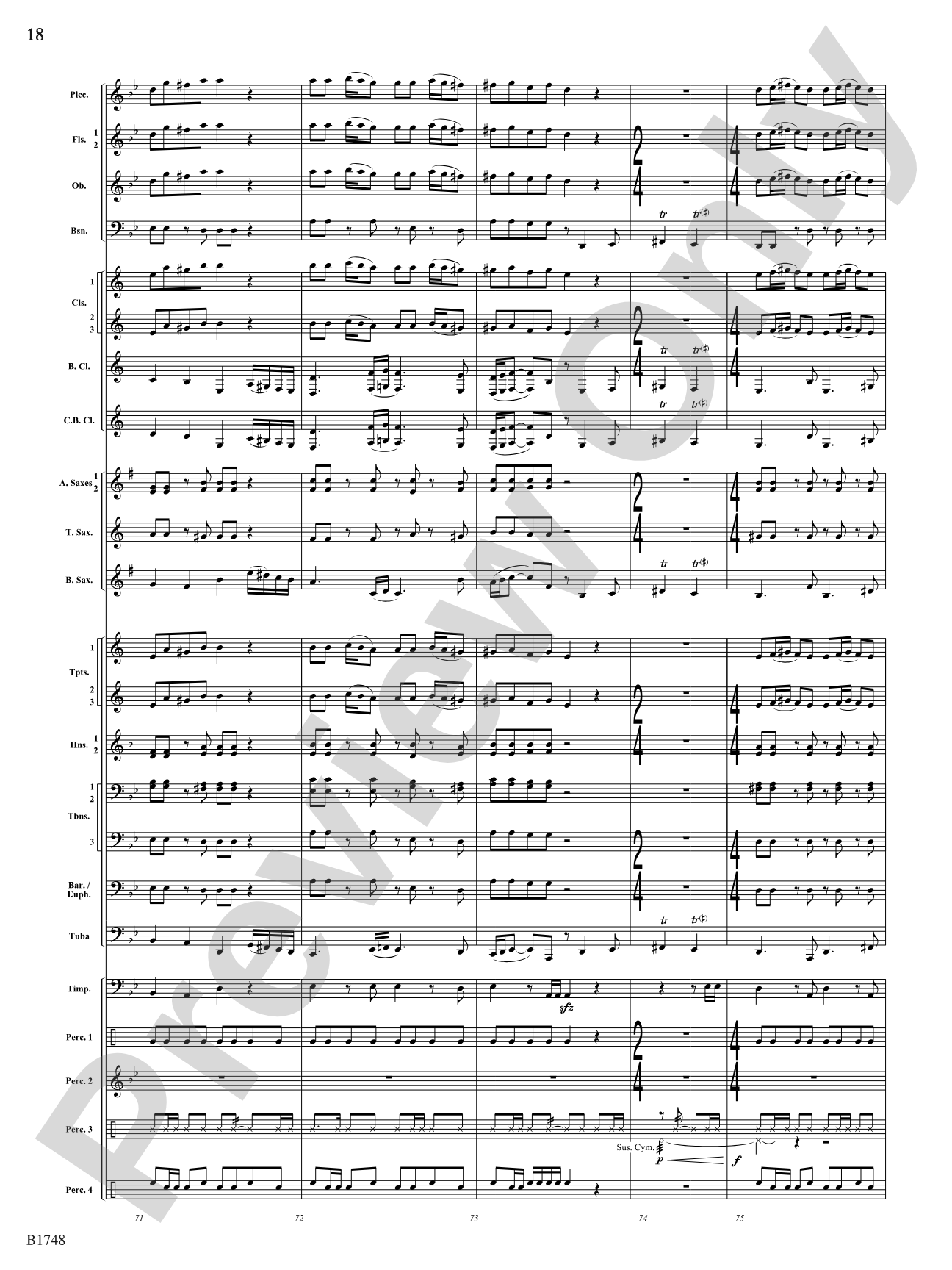 Come Down Rain: Score