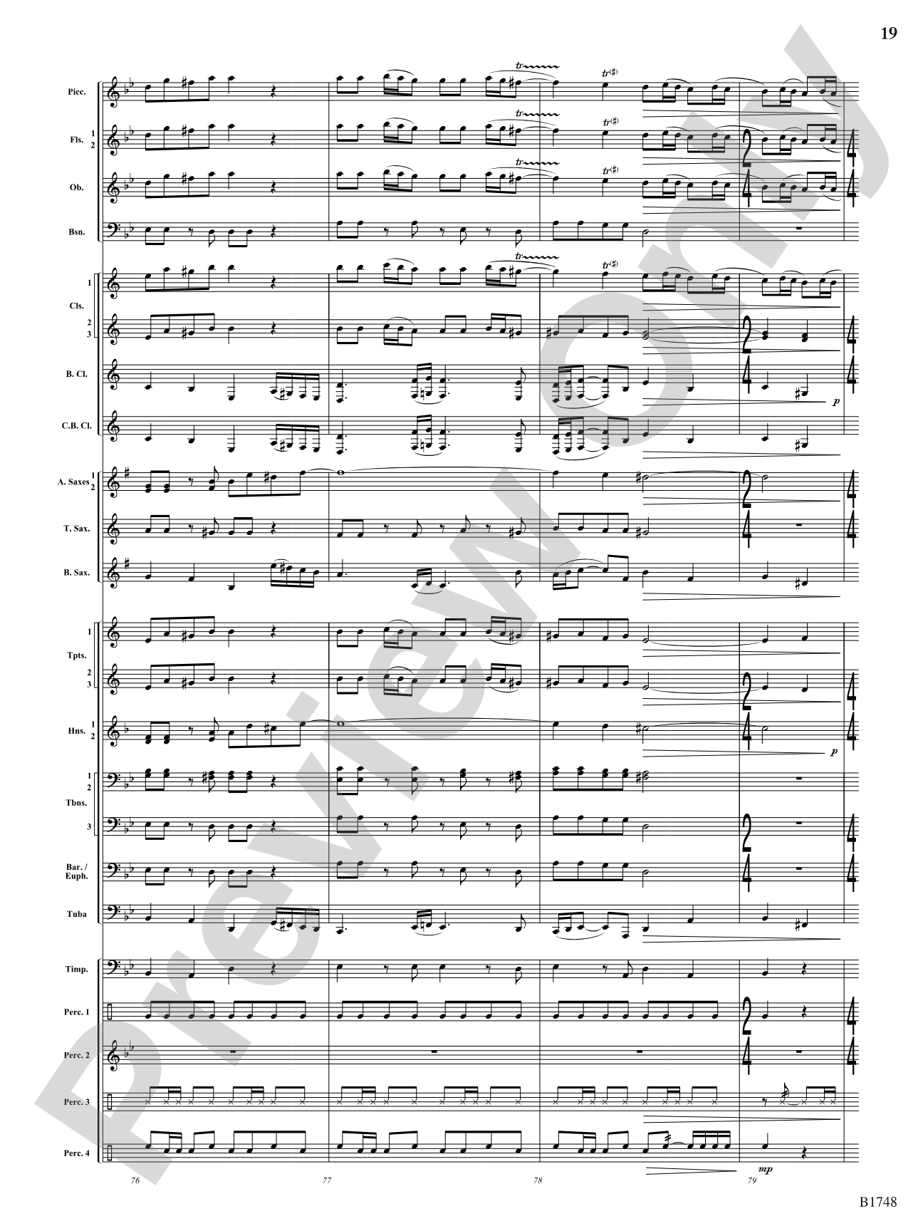 Come Down Rain: Score